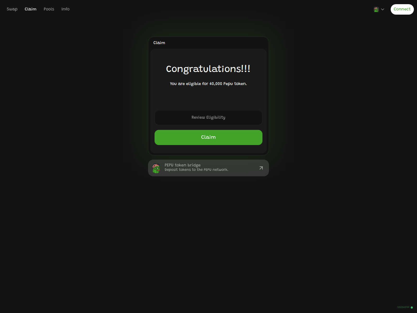 Screenshot of pepeunchained.live