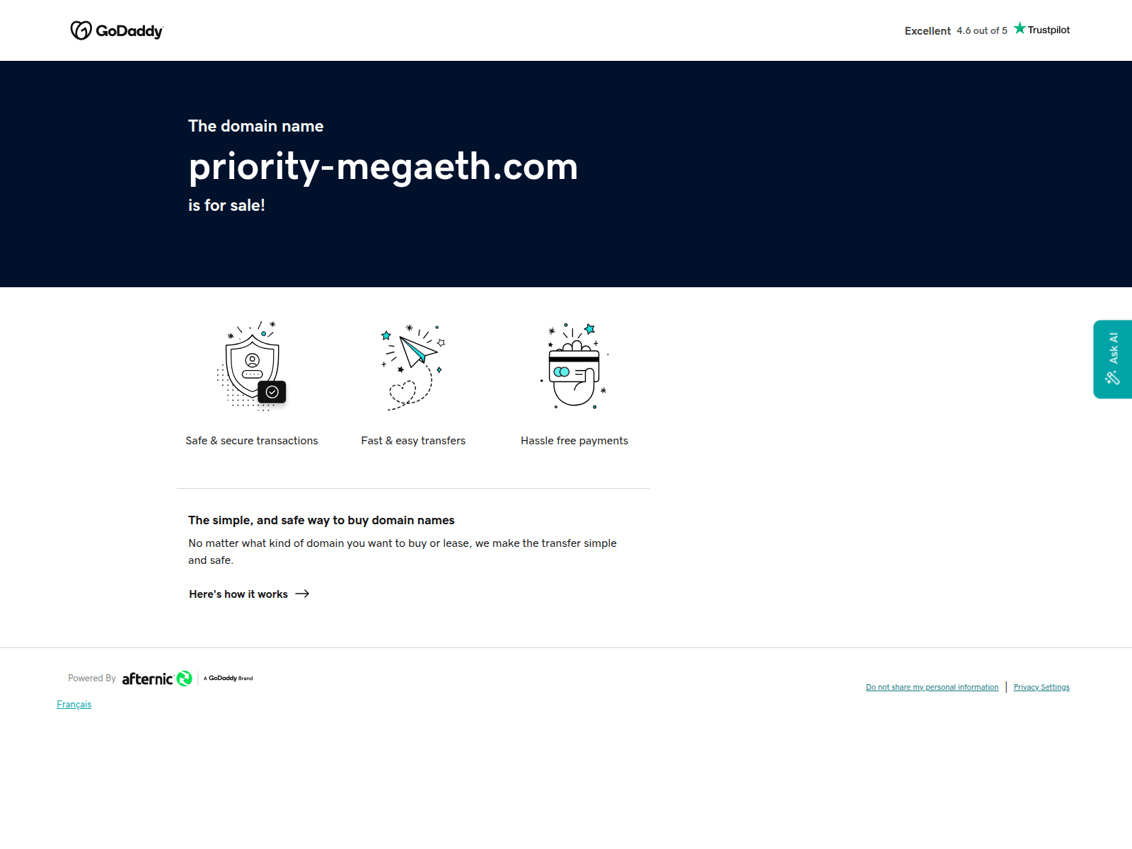 Screenshot of priority-megaeth.com