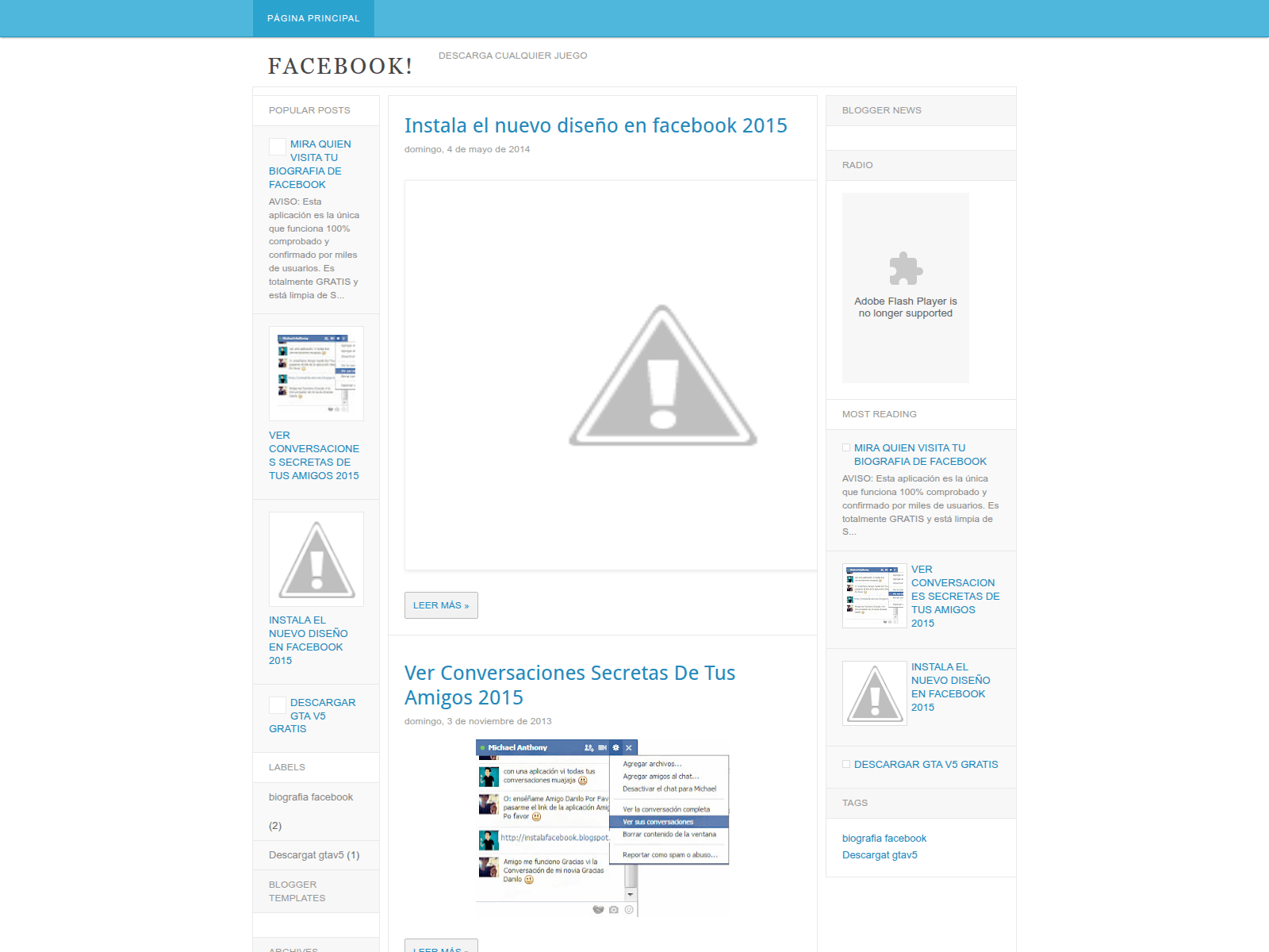 Screenshot of instalafacebook.blogspot.com