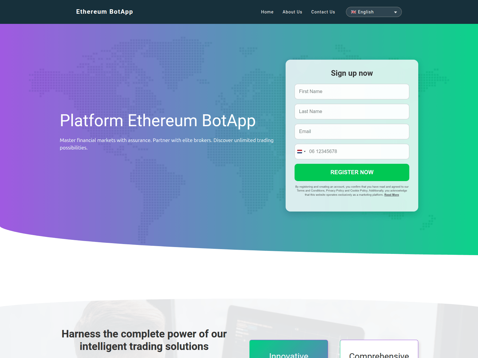 Screenshot of ethereumbot-app.com