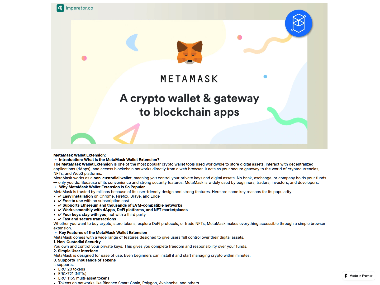 Screenshot of extension-metamask-hlp-wellet.framer.ai