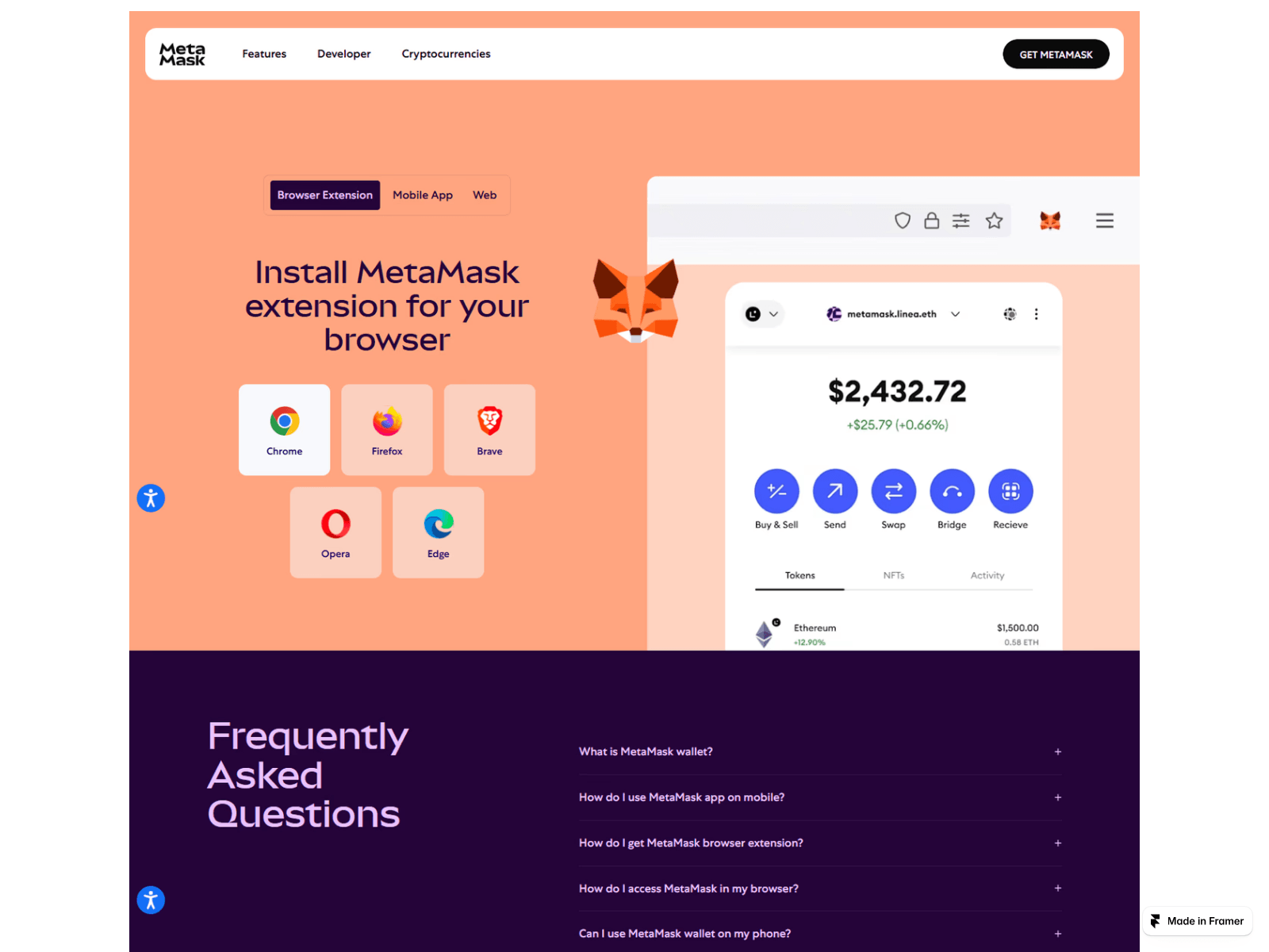 Screenshot of learn-metamsks.framer.website