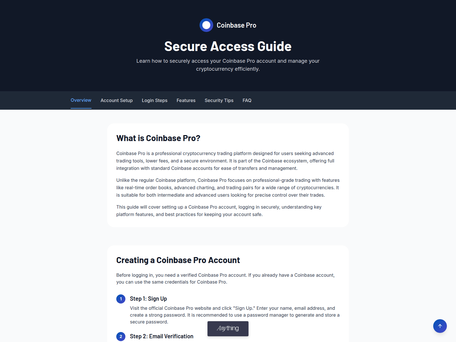Screenshot of logi-coinbasepro.created.app