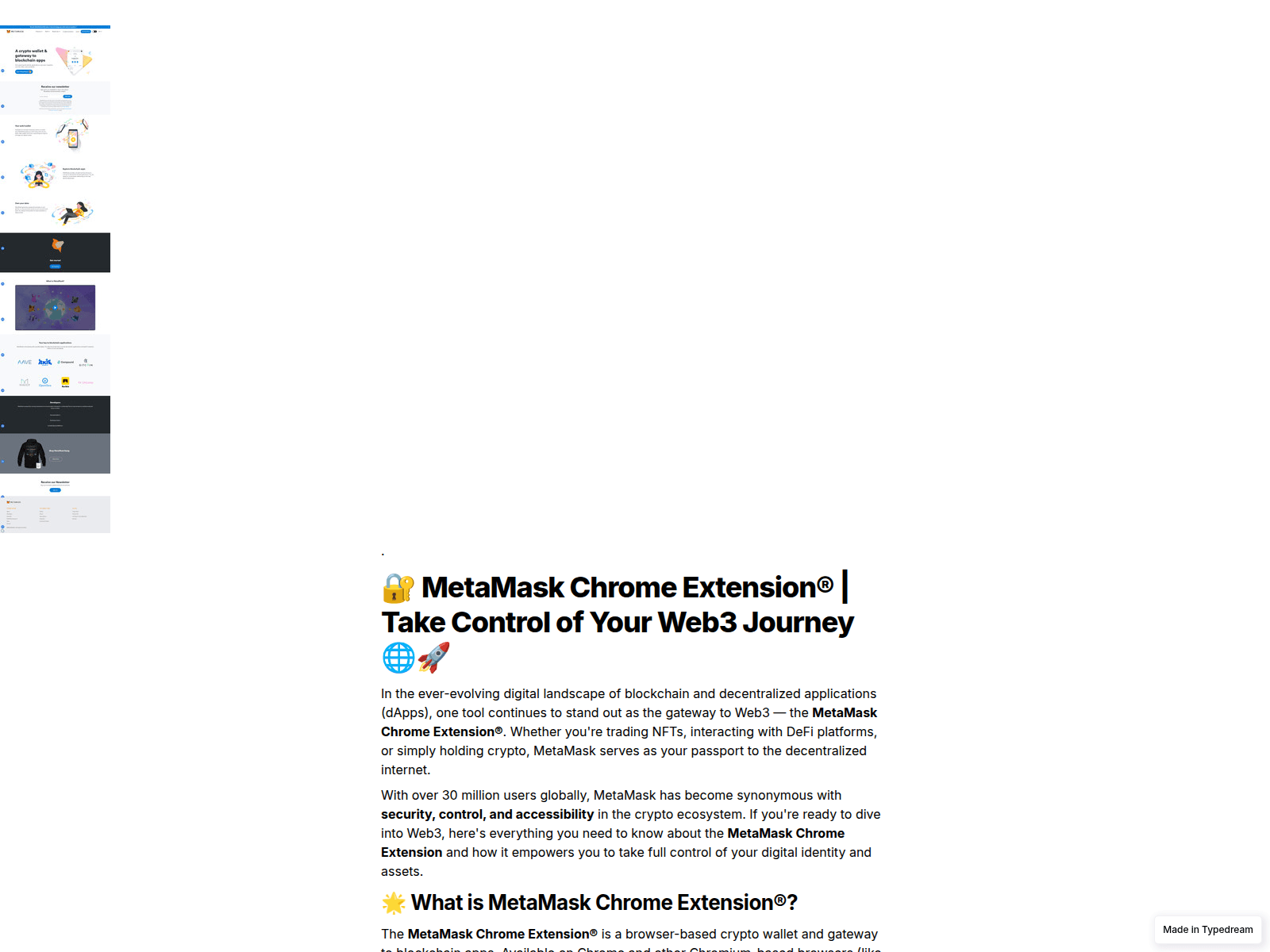 Screenshot of metemaskio-extension.typedream.app