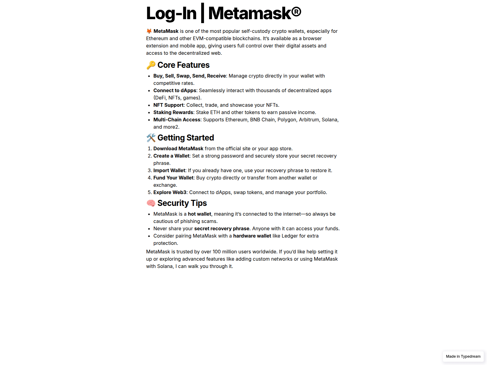 Screenshot of portfolio-move-metamask.typedream.app
