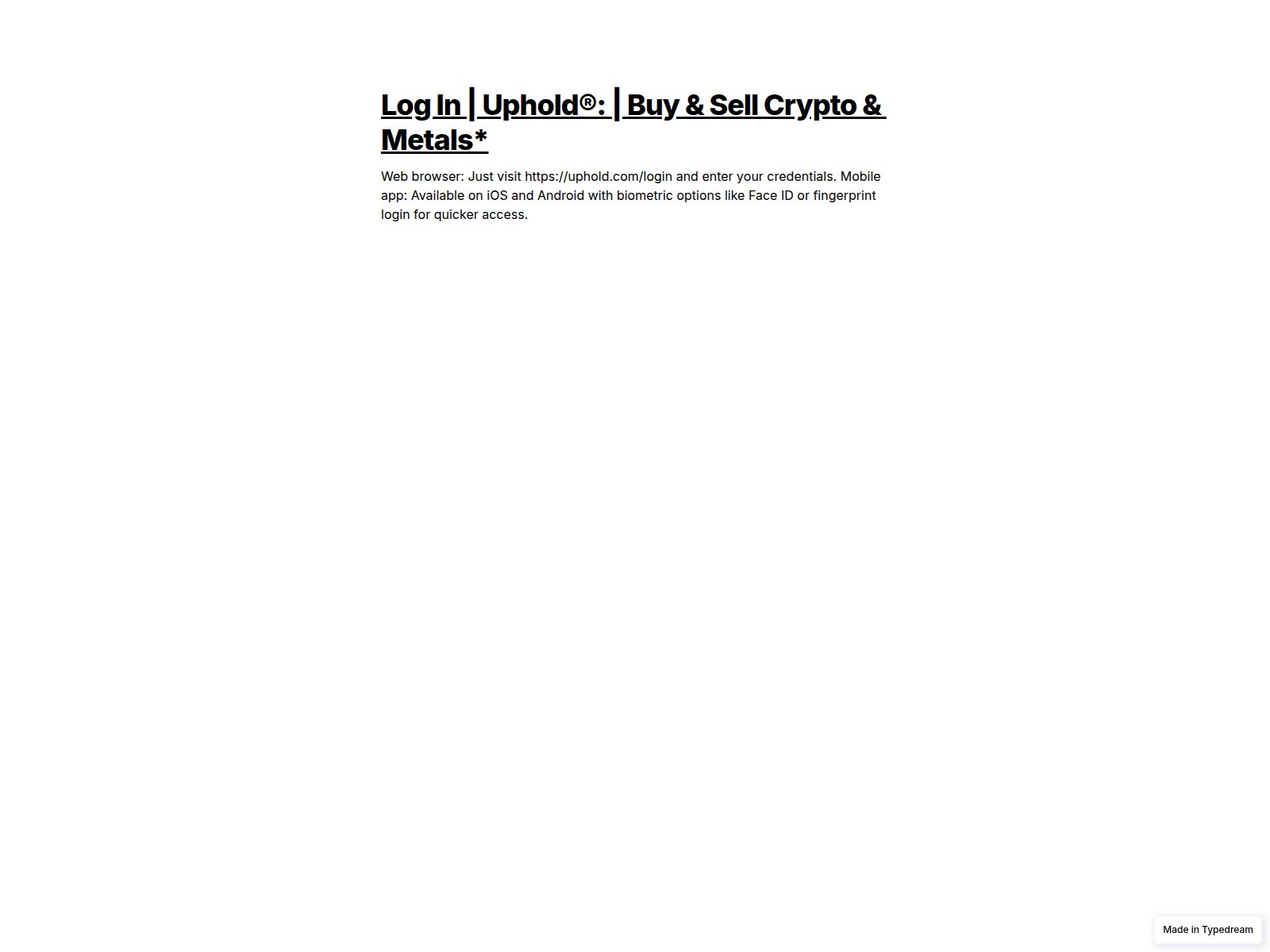 Screenshot of sso-uphold-comauth-xx-auth.typedream.app