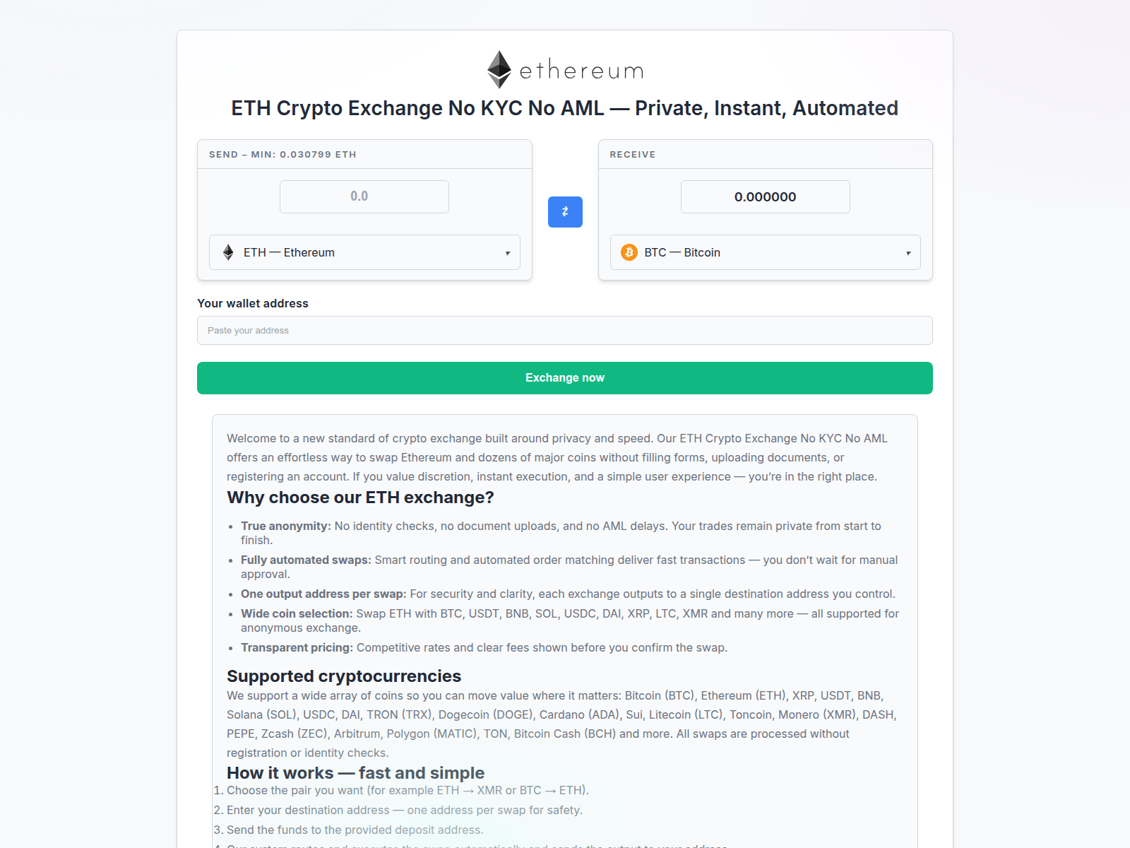 Screenshot of eth-crypto-exchange.com