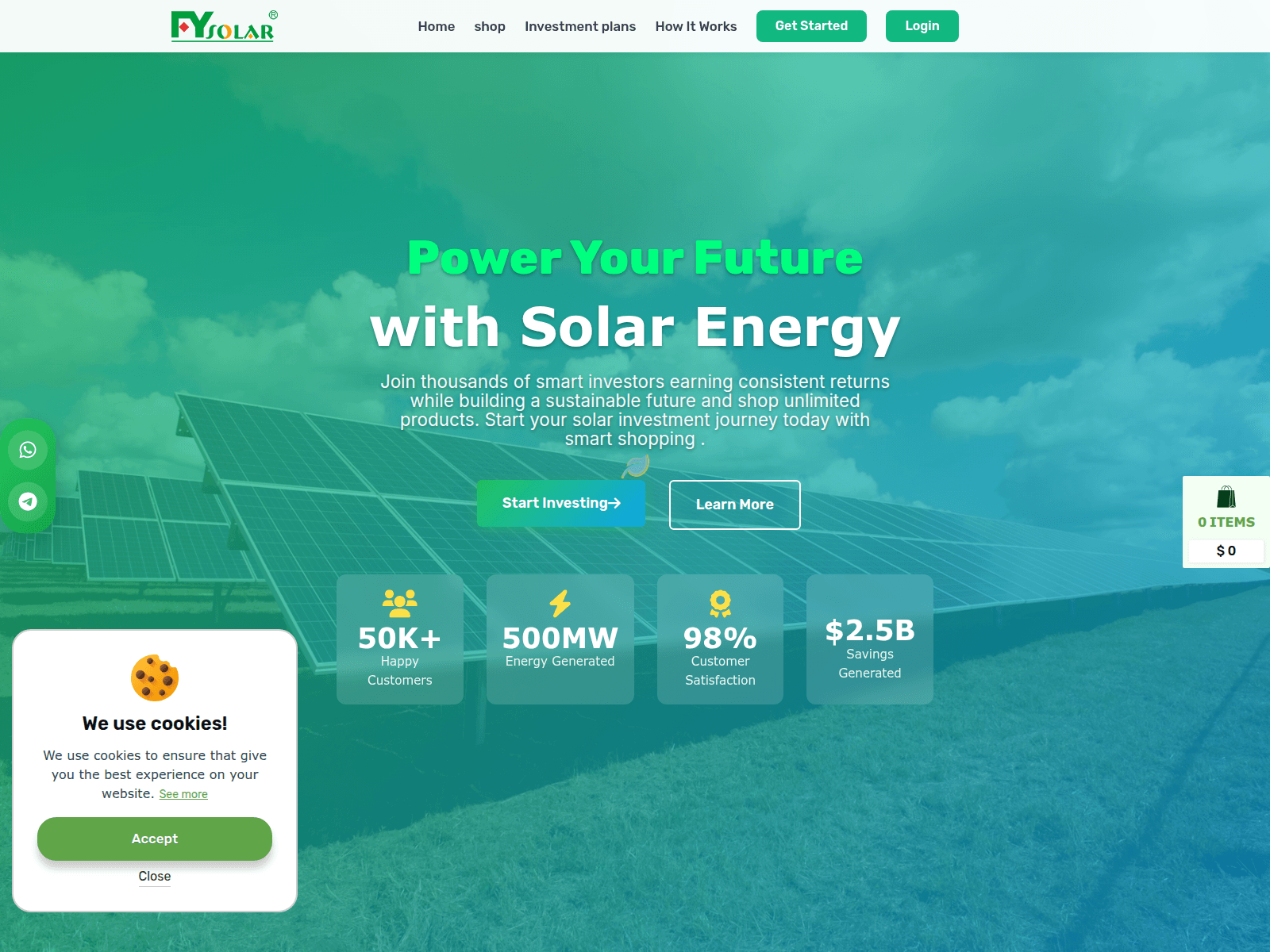 Screenshot of www.shopfysolar.online