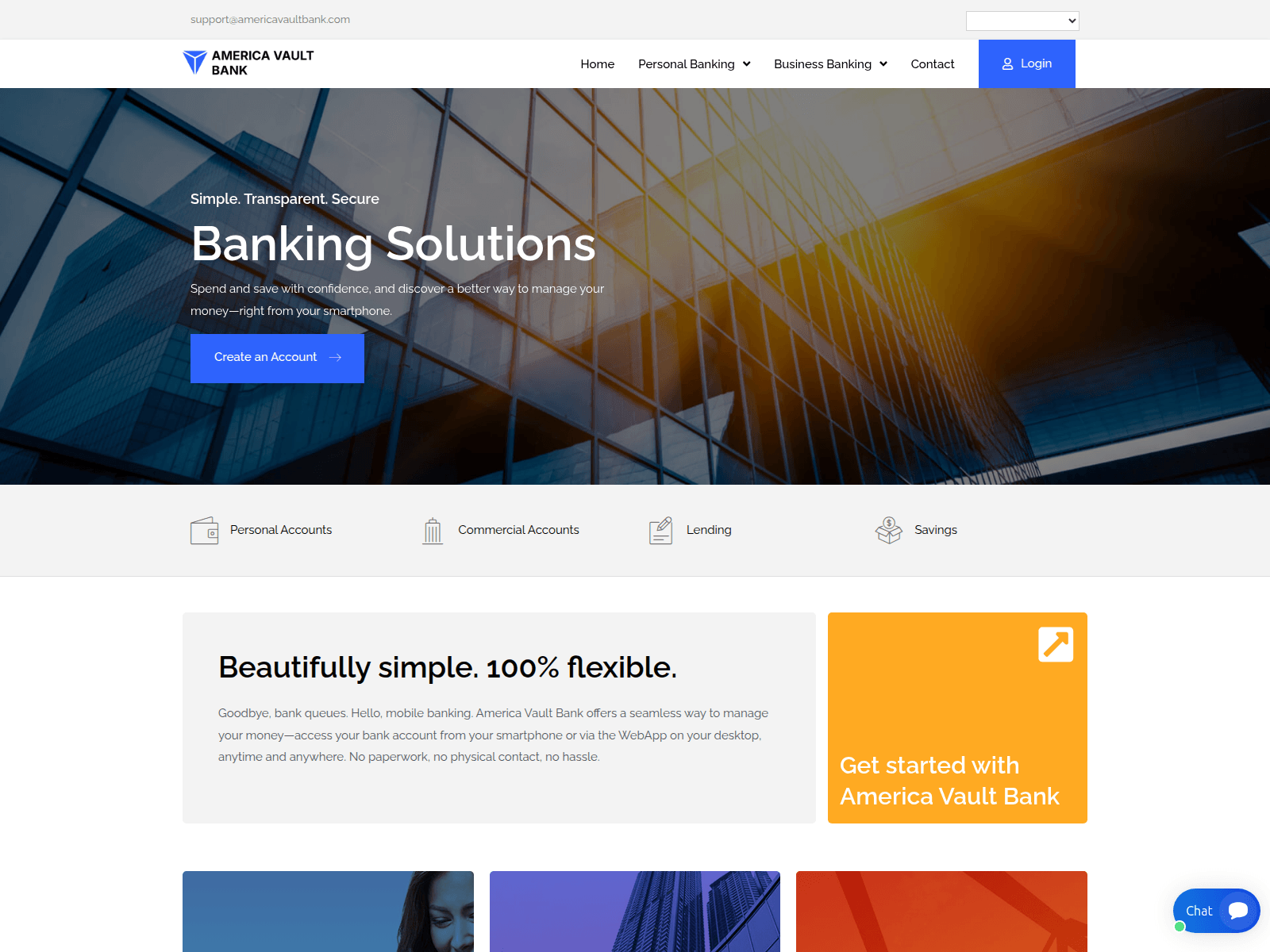 Screenshot of americavaultbank.com