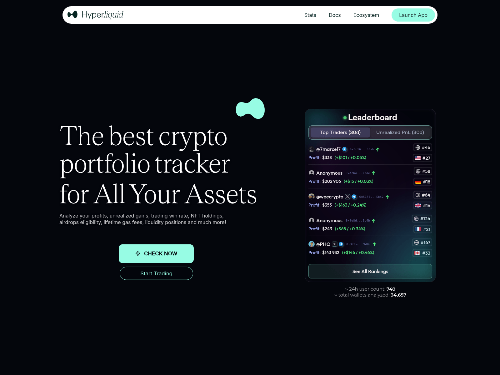 Screenshot of hyperliquidlookup.xyz