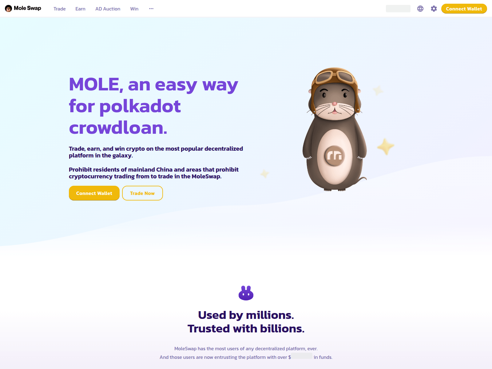 Screenshot of moleswap.io