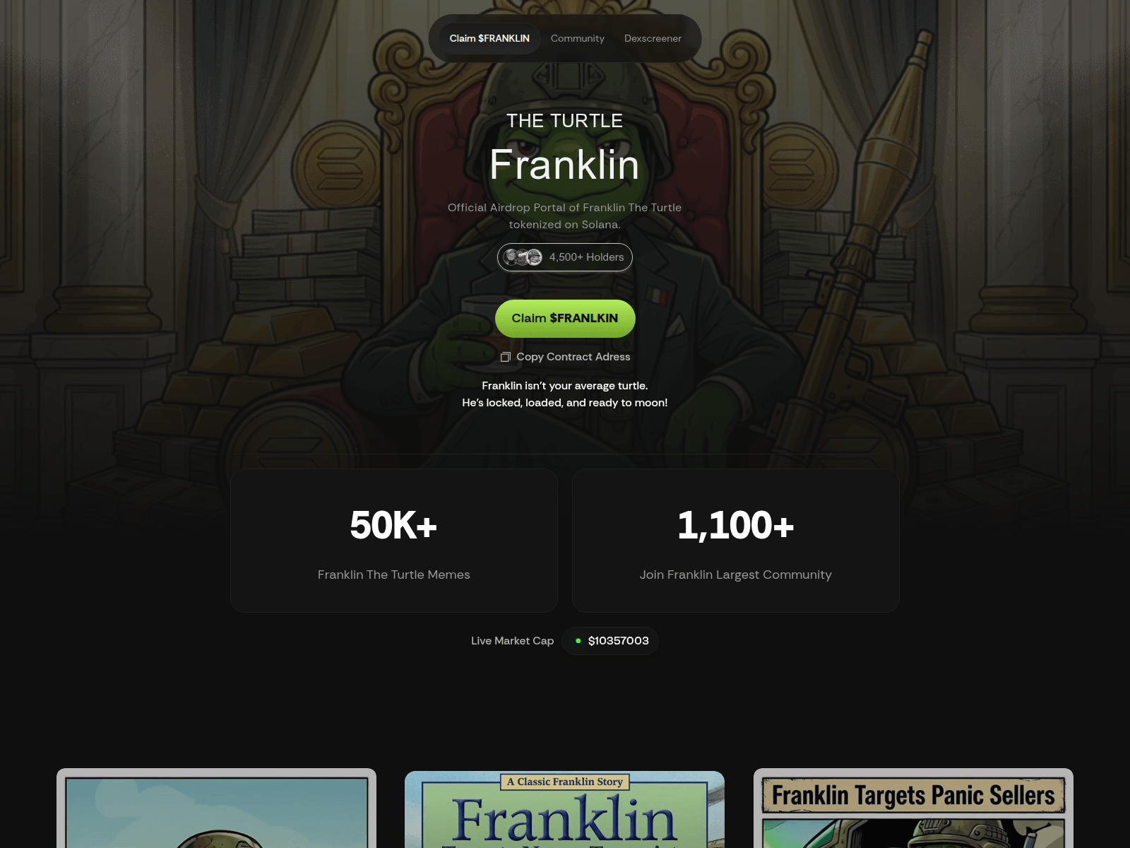 Screenshot of theturtlefranklin.lol