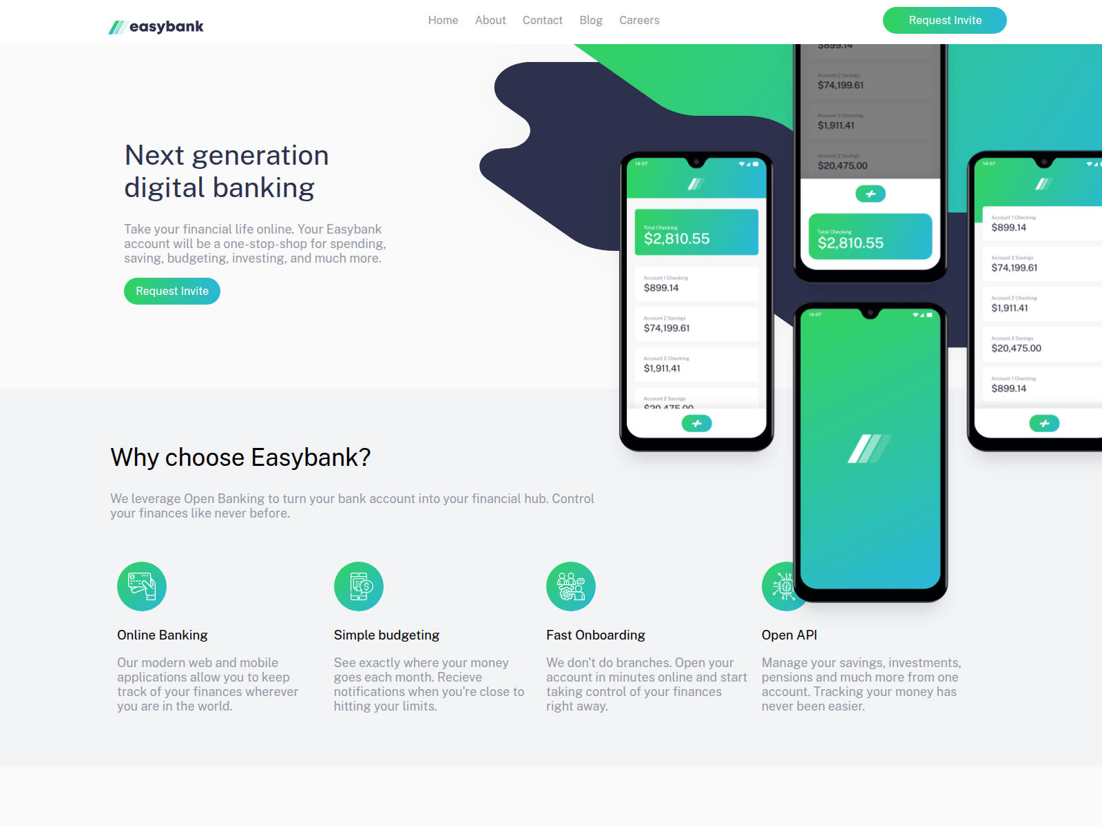 Screenshot of easybanklanding.vercel.app