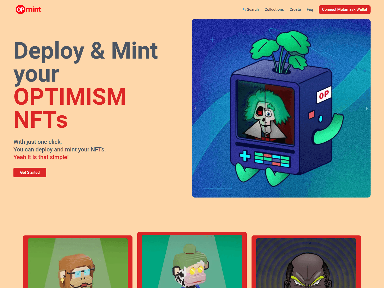 Screenshot of optimism-mintfrontend.vercel.app