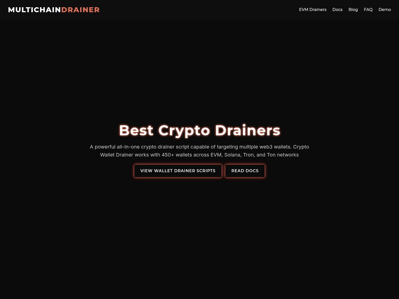 Screenshot of cryptowalletdrainer.com
