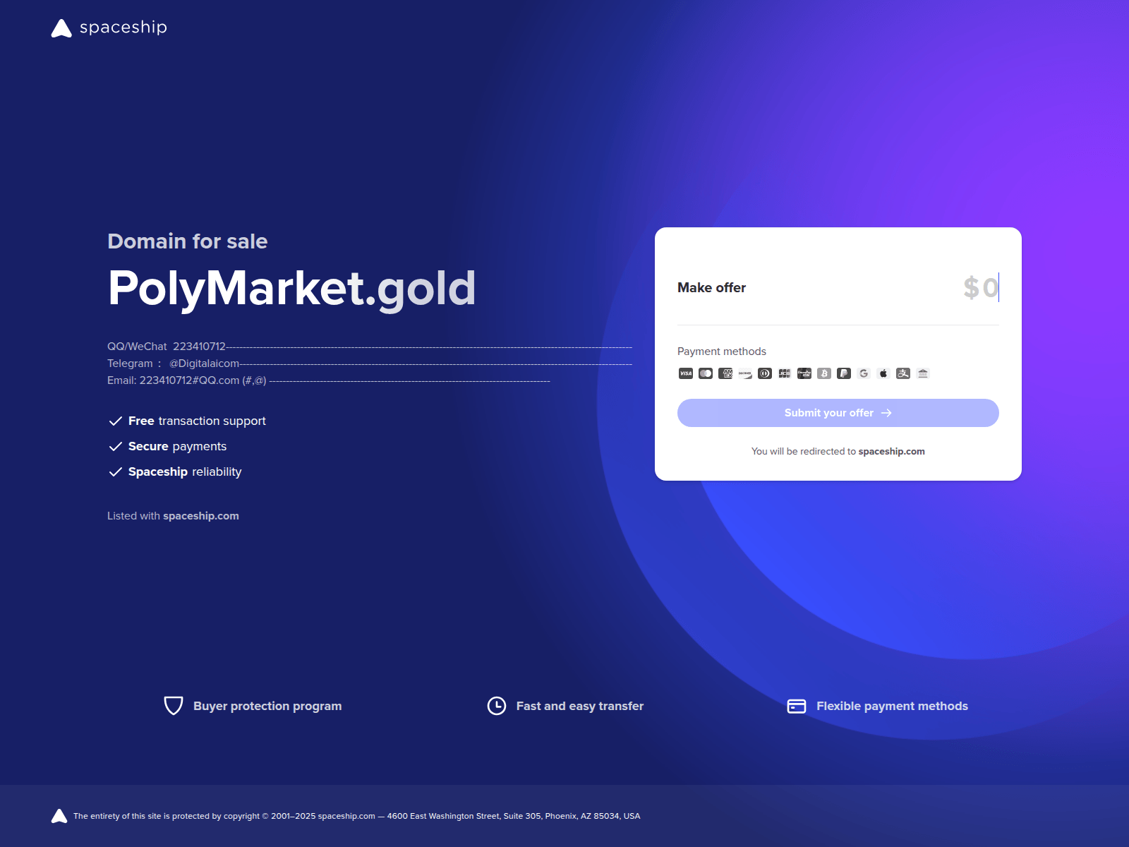 Screenshot of polymarket.gold
