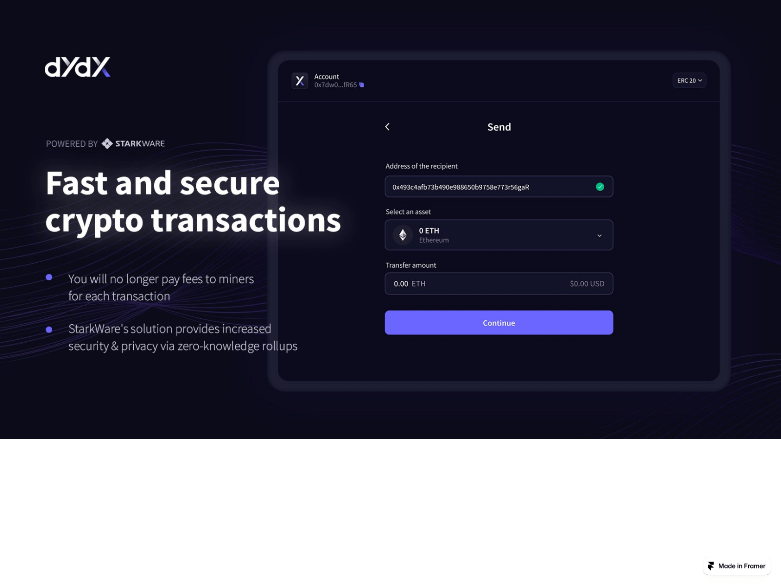 Screenshot of dydxen.framer.ai