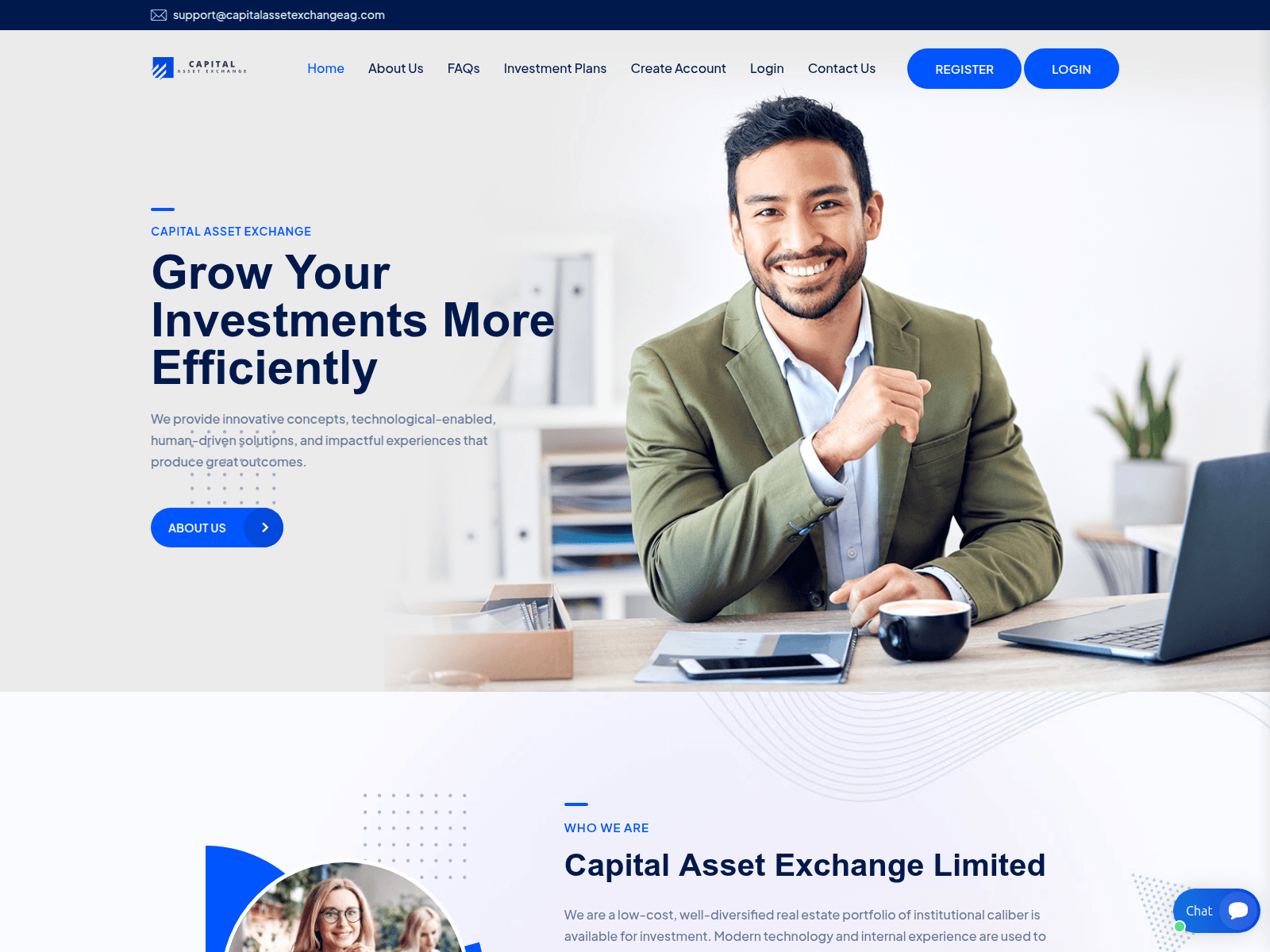 Screenshot of capitalassetexchangeag.com