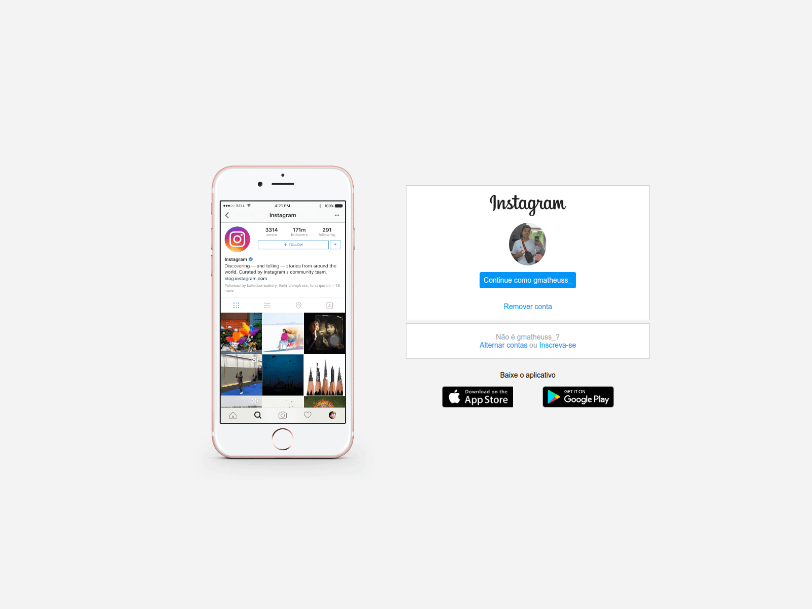 Screenshot of recreate-instagrampage.vercel.app