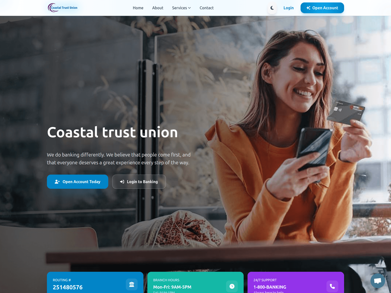 Screenshot of www.coastaltrstunion.com