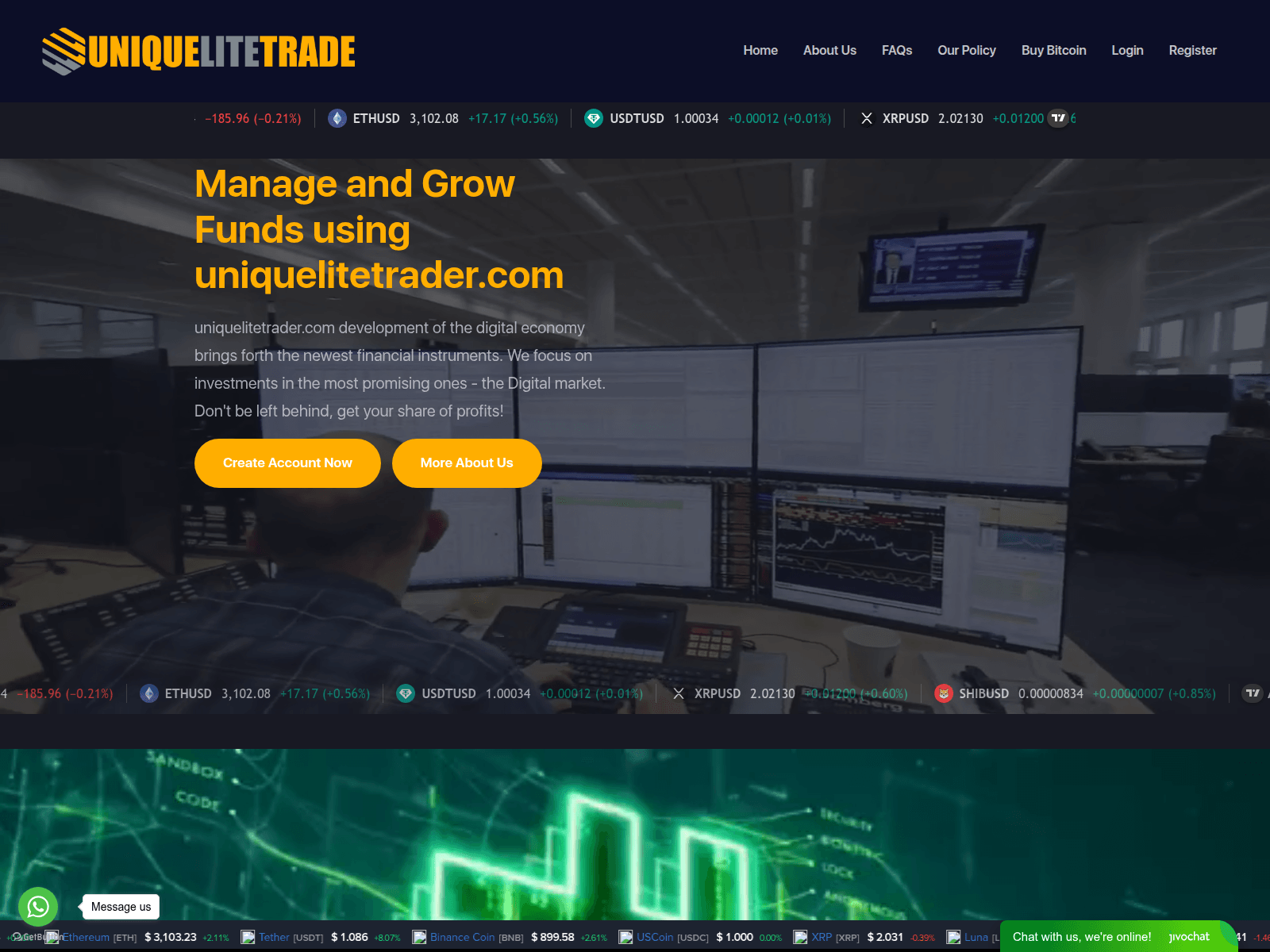 Screenshot of uniquelitetrader.com