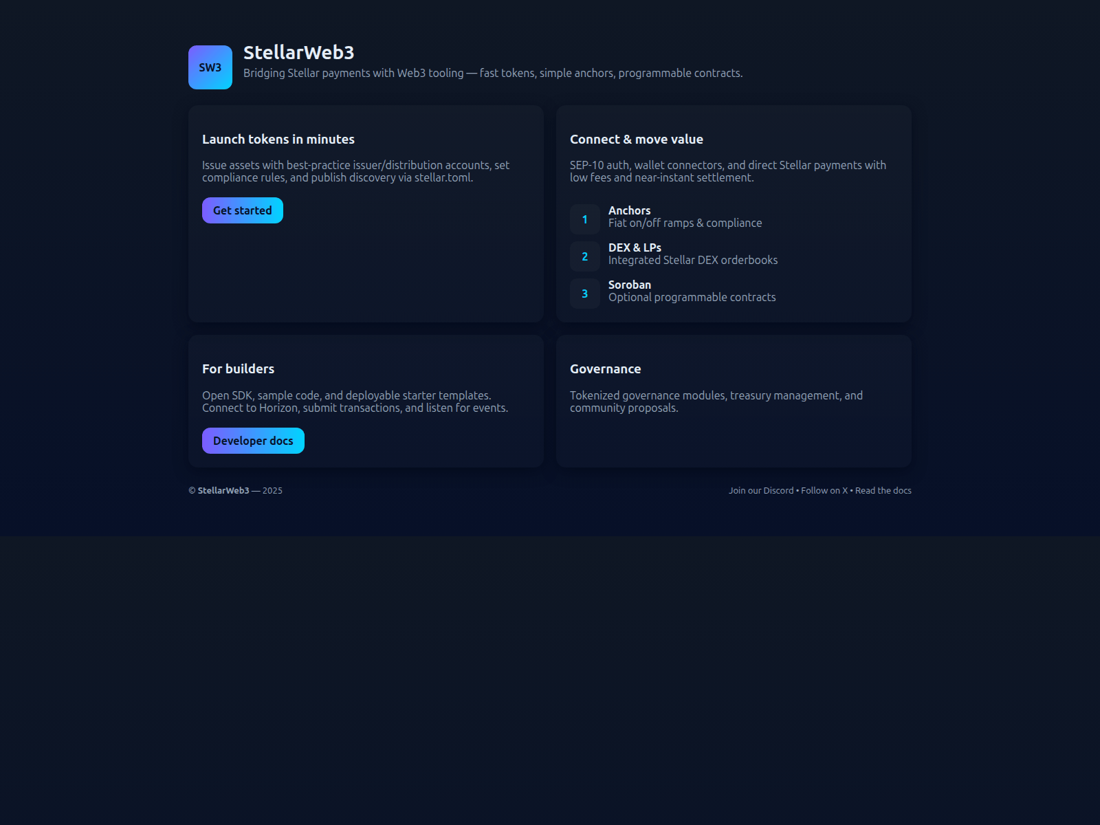Screenshot of stellarweb3.org