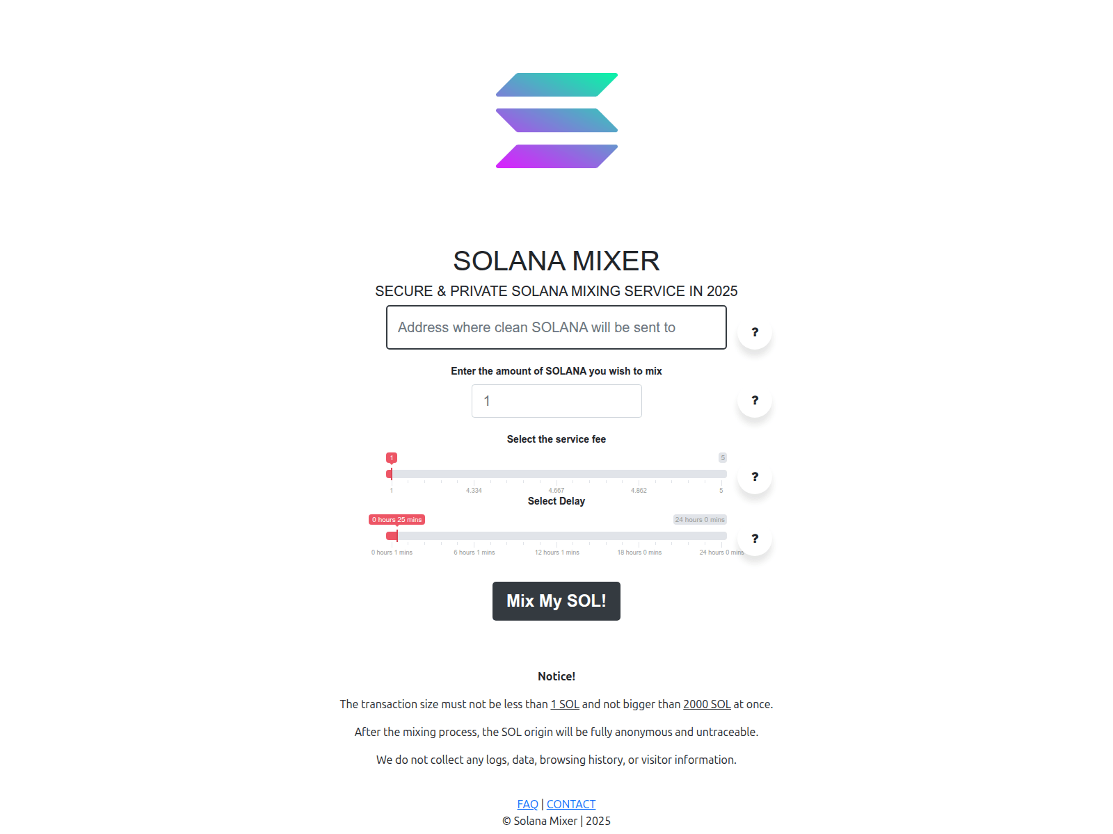 Screenshot of mail.solana-mixer-tor.com