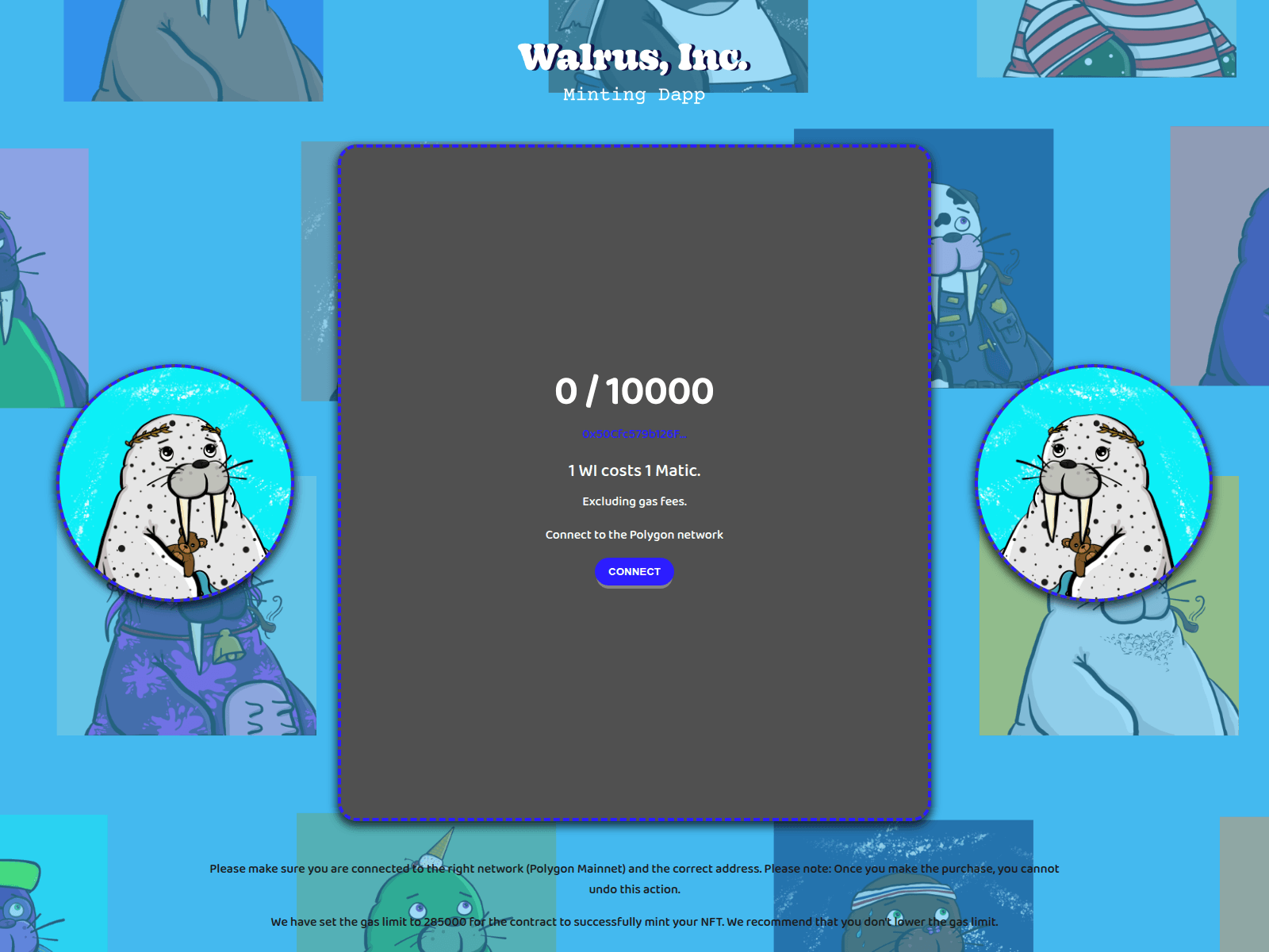 Screenshot of walrusincnftmint.pages.dev