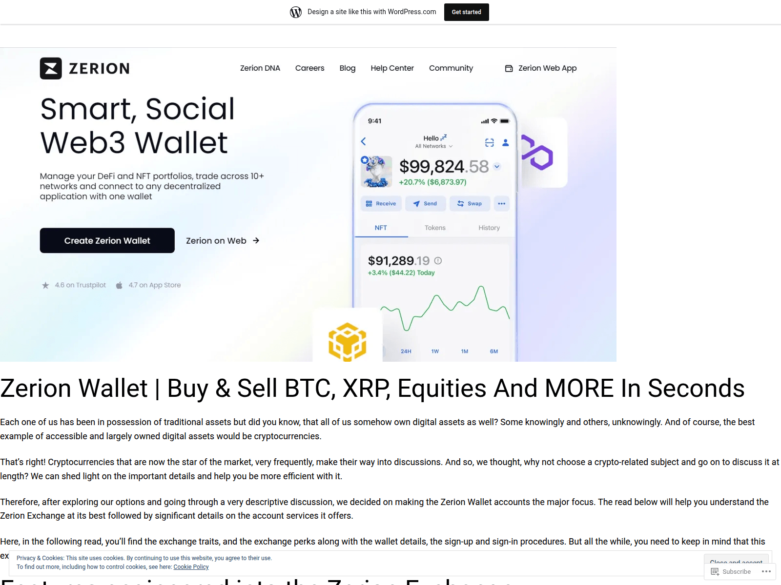 Screenshot of zerionallets.wordpress.com