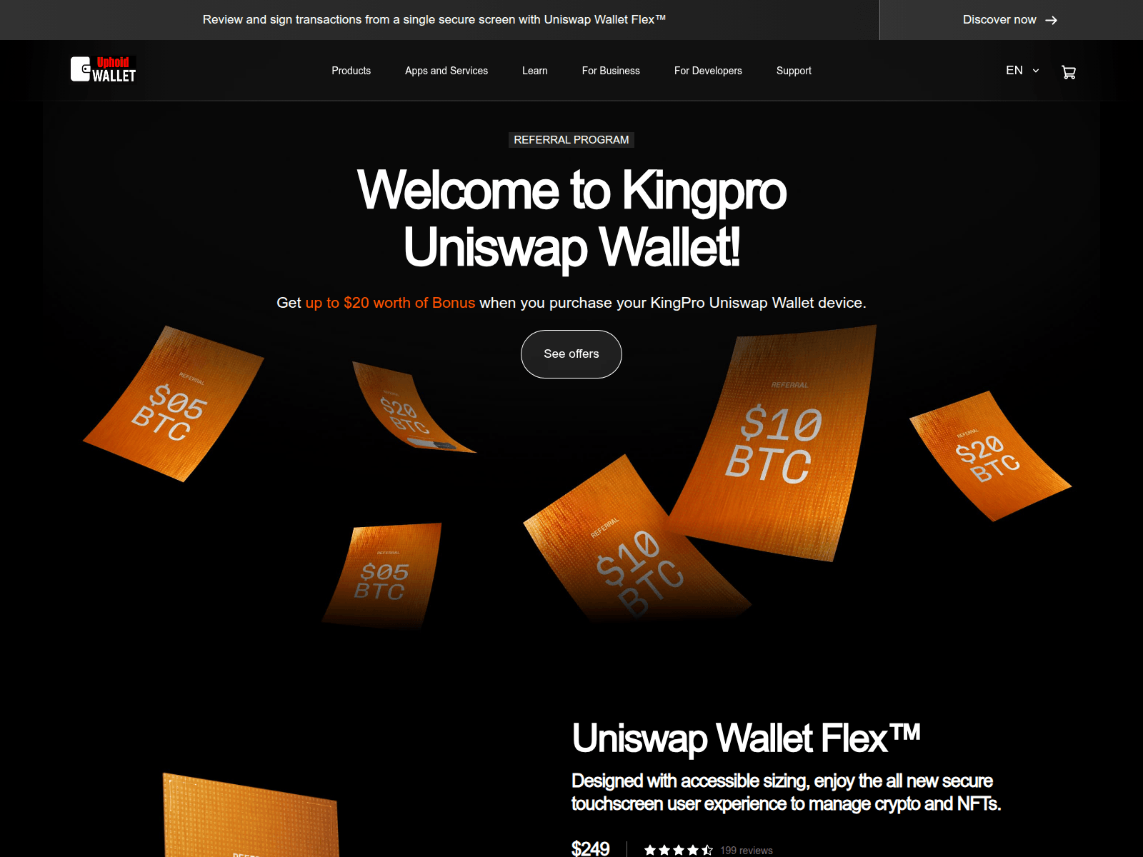 Screenshot of kingpro-uniswap-wallet.co.com