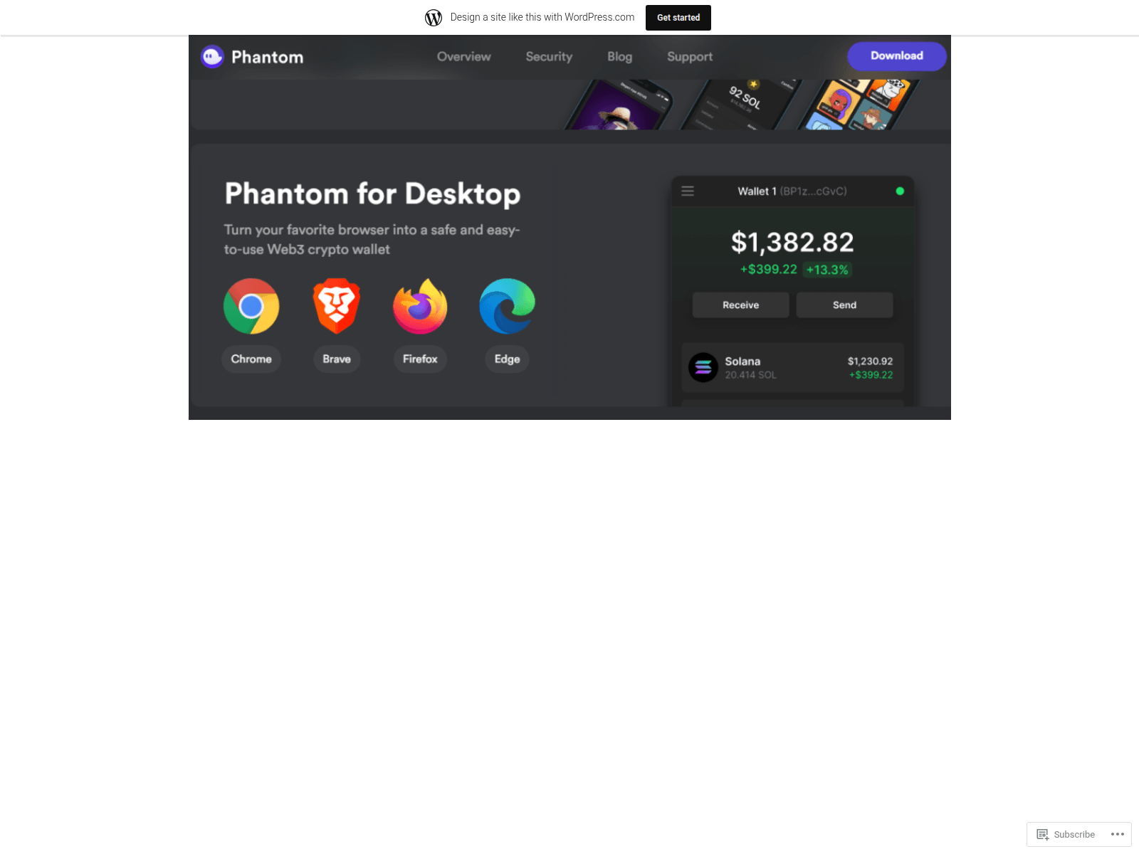 Screenshot of webphanto.wordpress.com