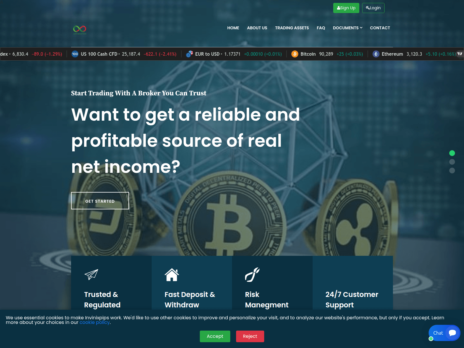 Screenshot of invinixpips.com