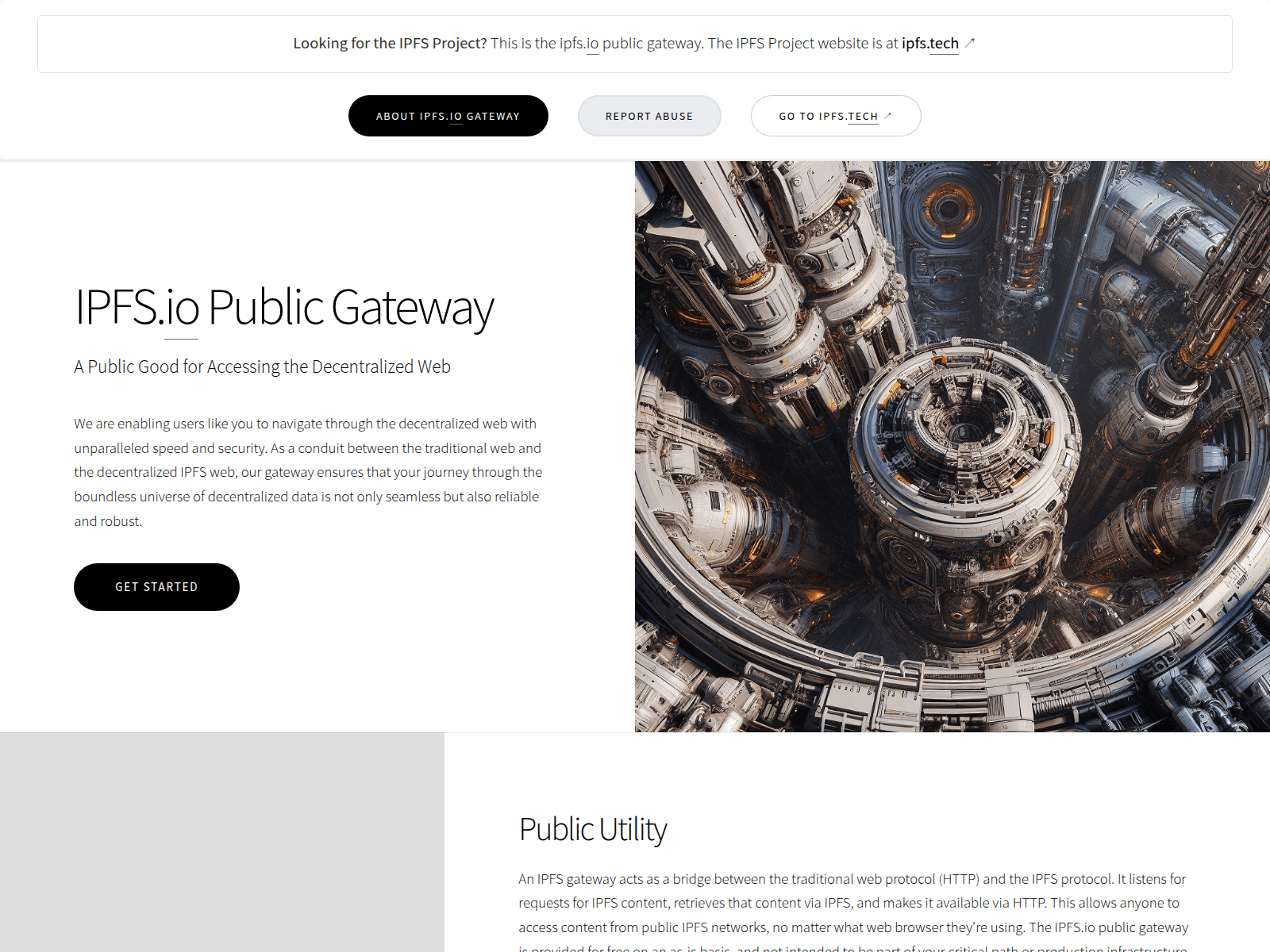 Screenshot of gateway.ipfs.io