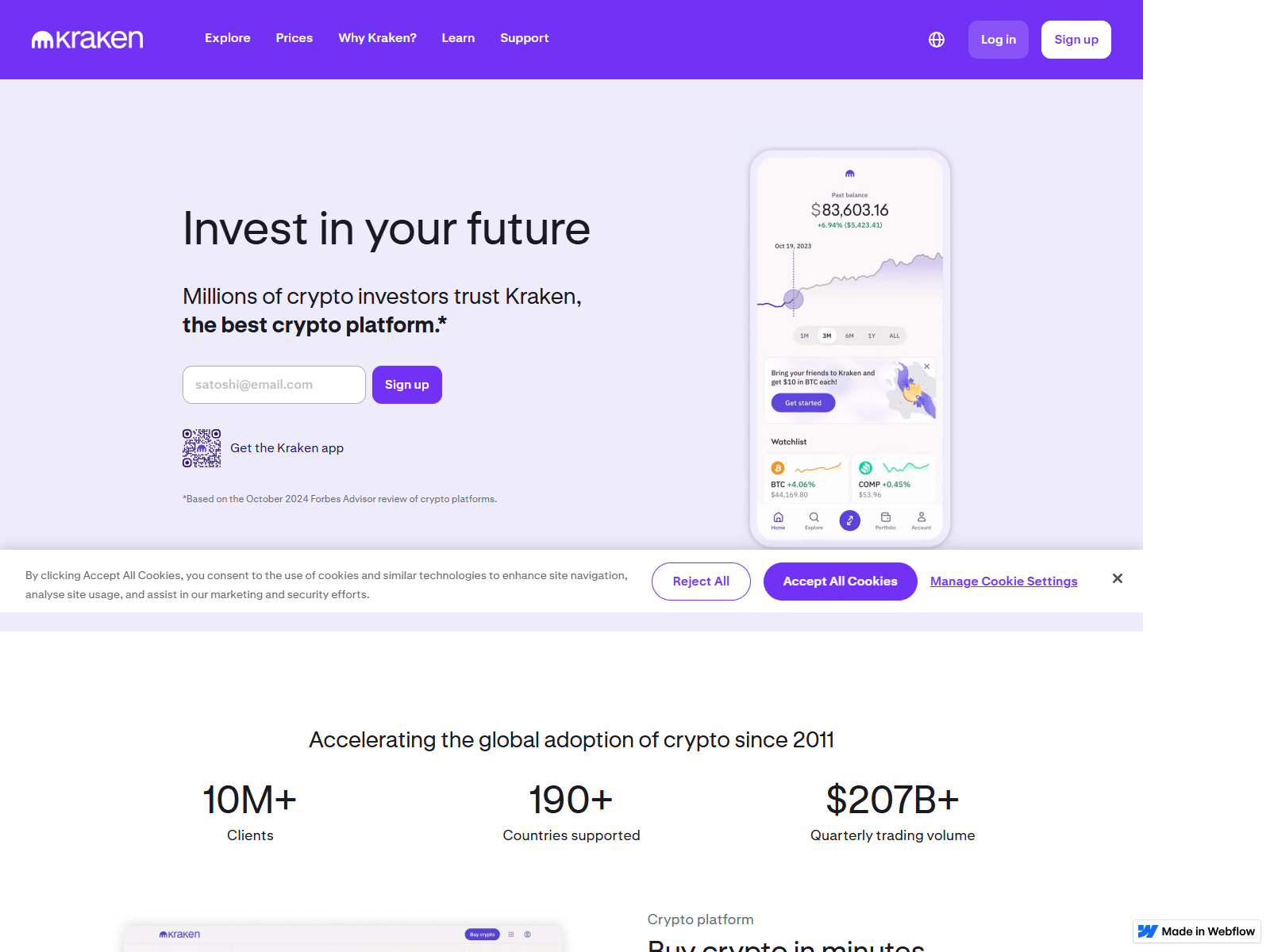 Screenshot of public-kreek-web.webflow.io