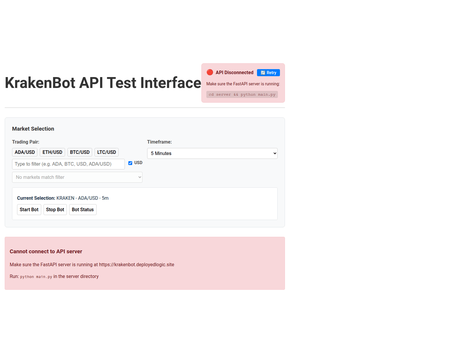 Screenshot of krakenbot.pages.dev