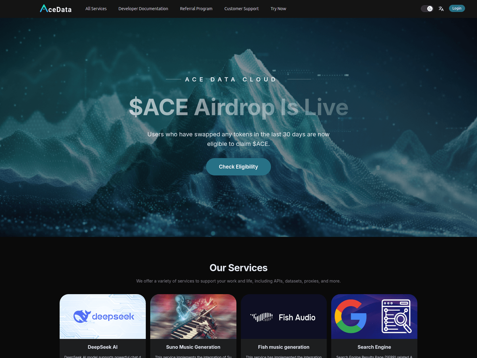 Screenshot of claim-acedata.com