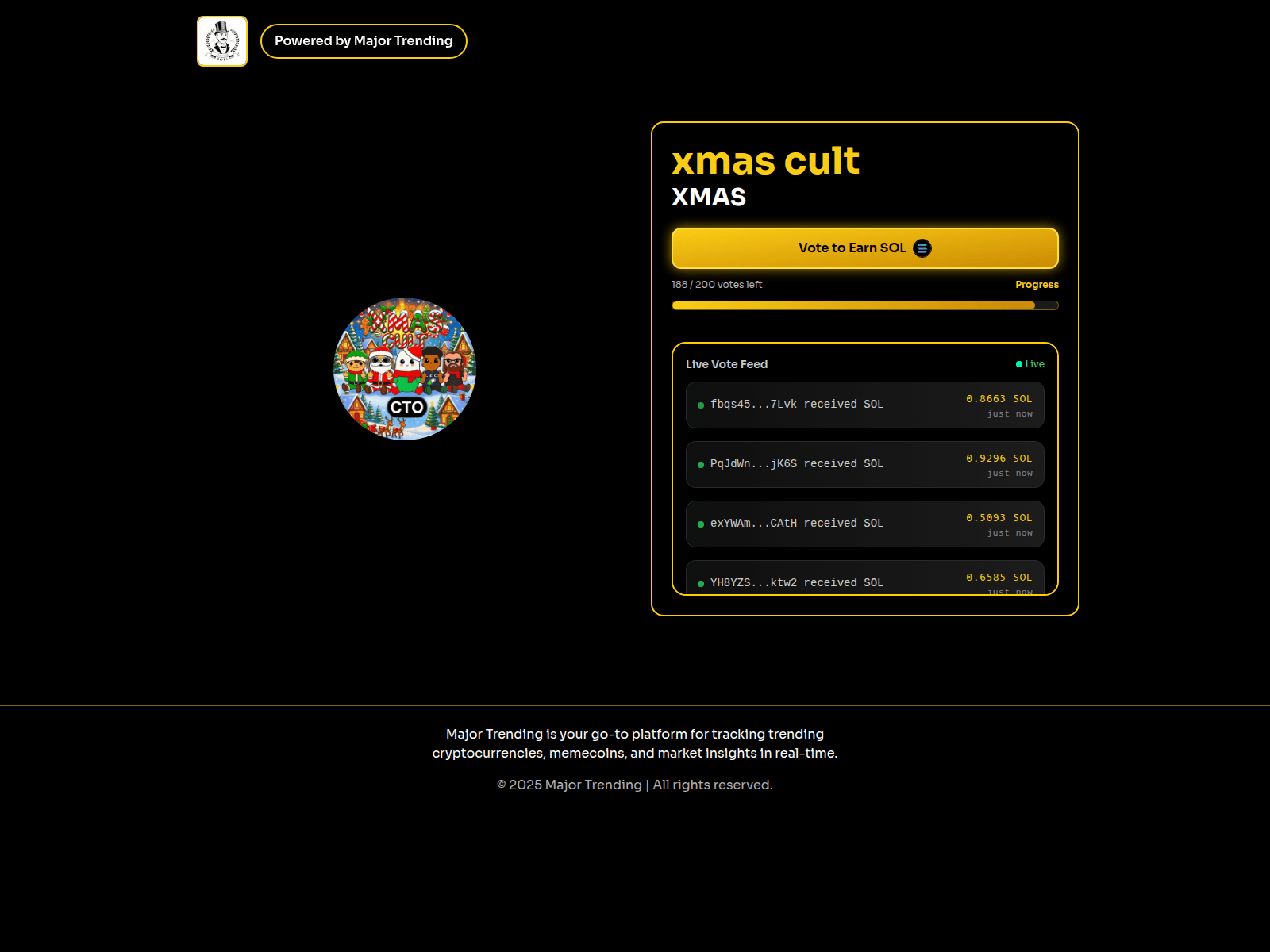 Screenshot of majorvoting.live