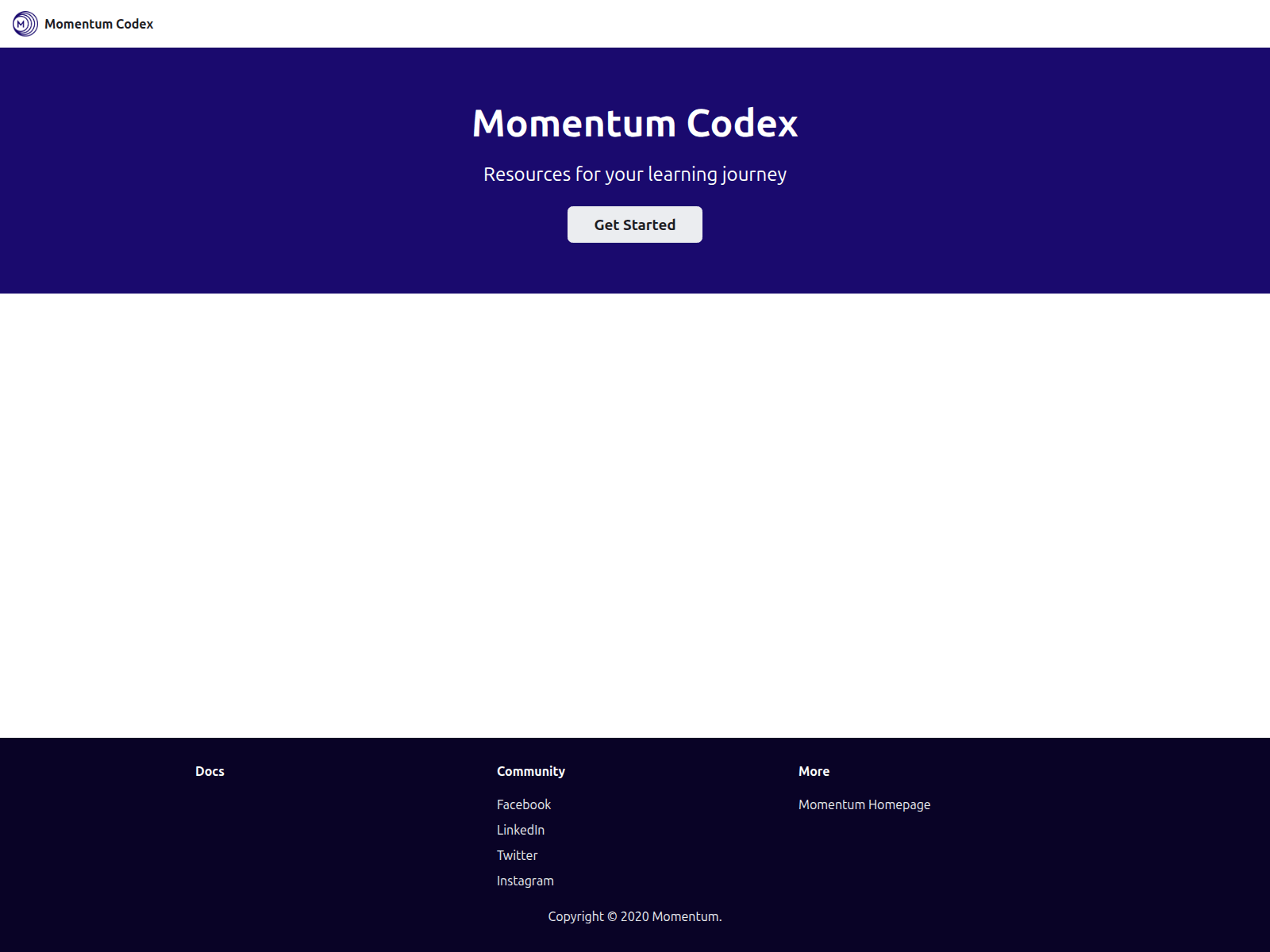 Screenshot of momentum-codex.netlify.app