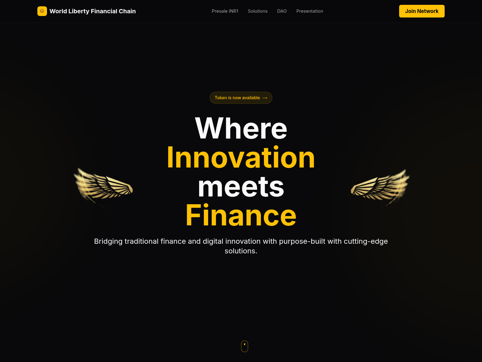 Screenshot of worldlibertyfinancialchain.com