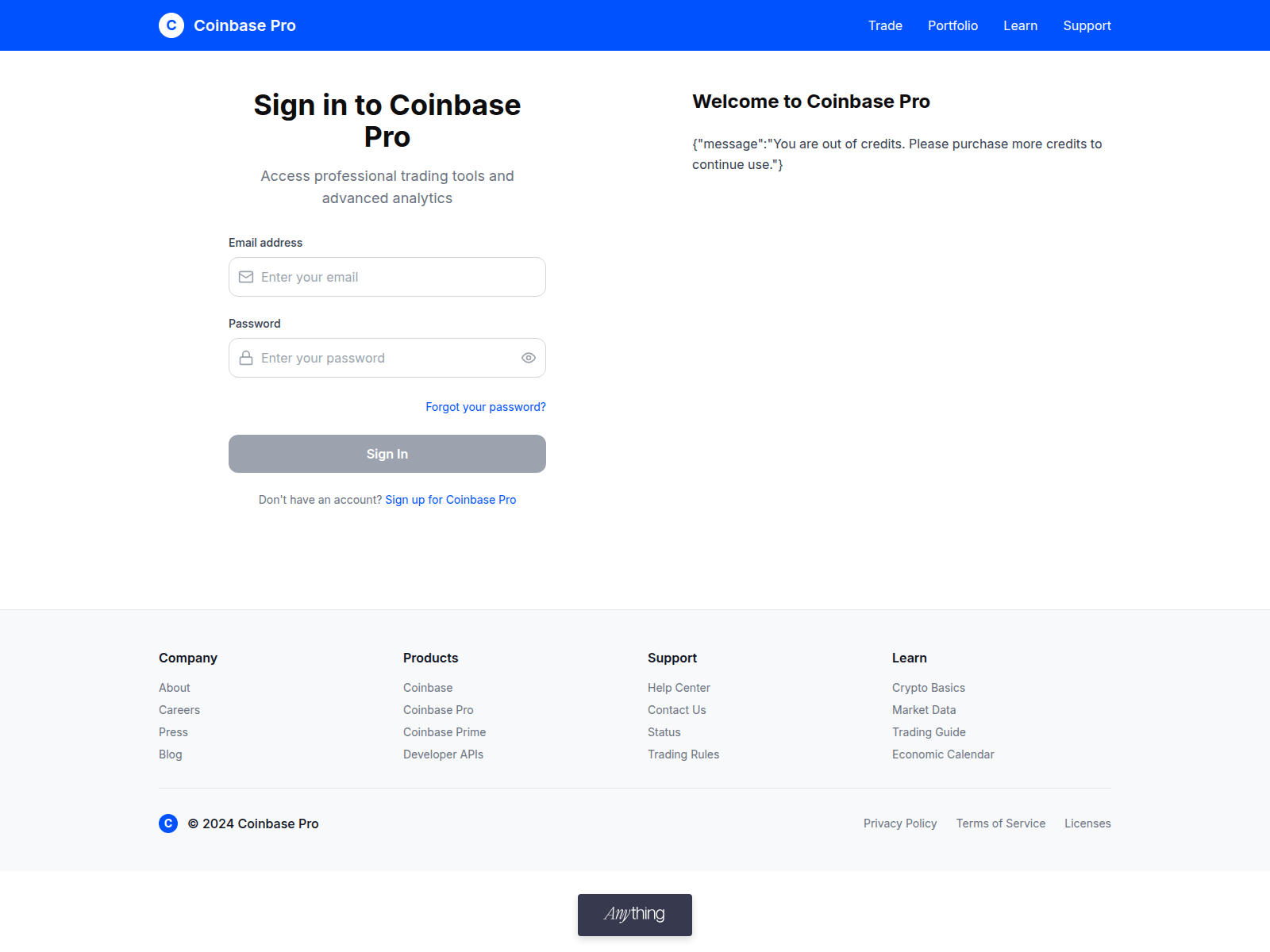 Screenshot of coinbasepro-cloud.created.app