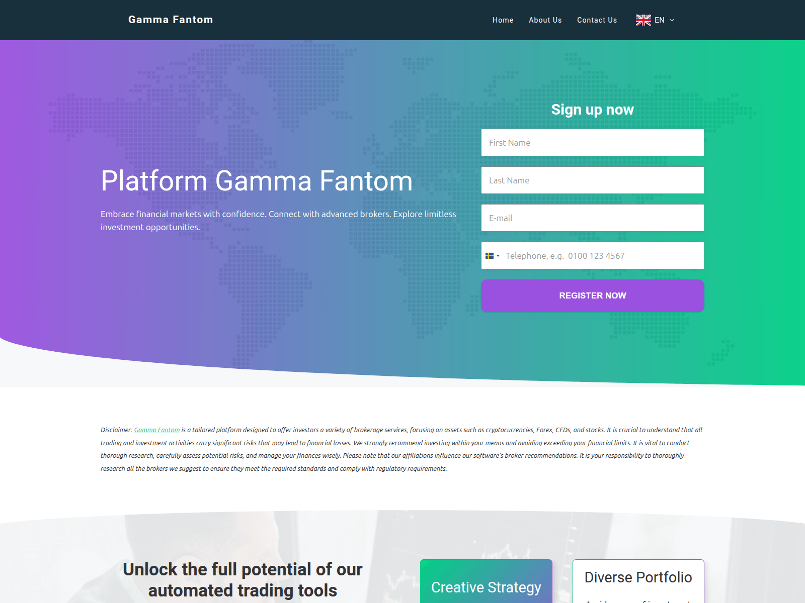 Screenshot of gamma-fantom.com