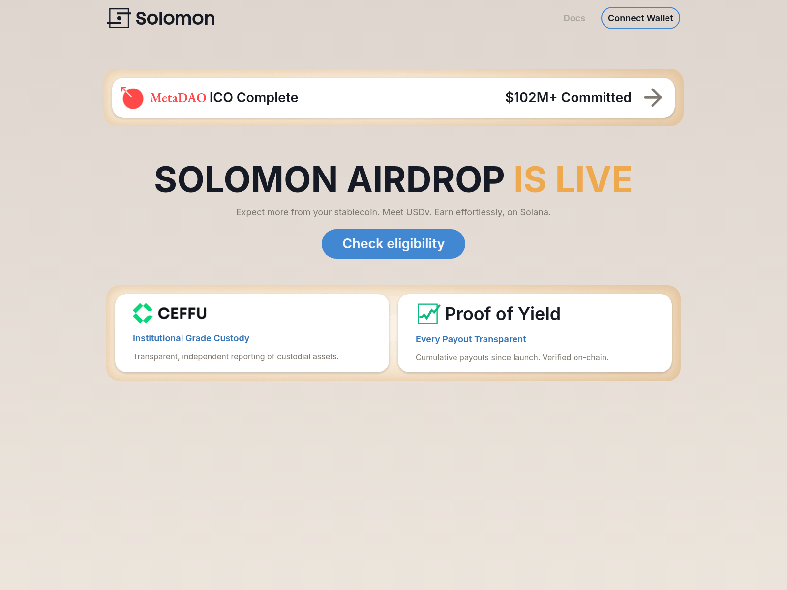 Screenshot of solomon-airdrop.com