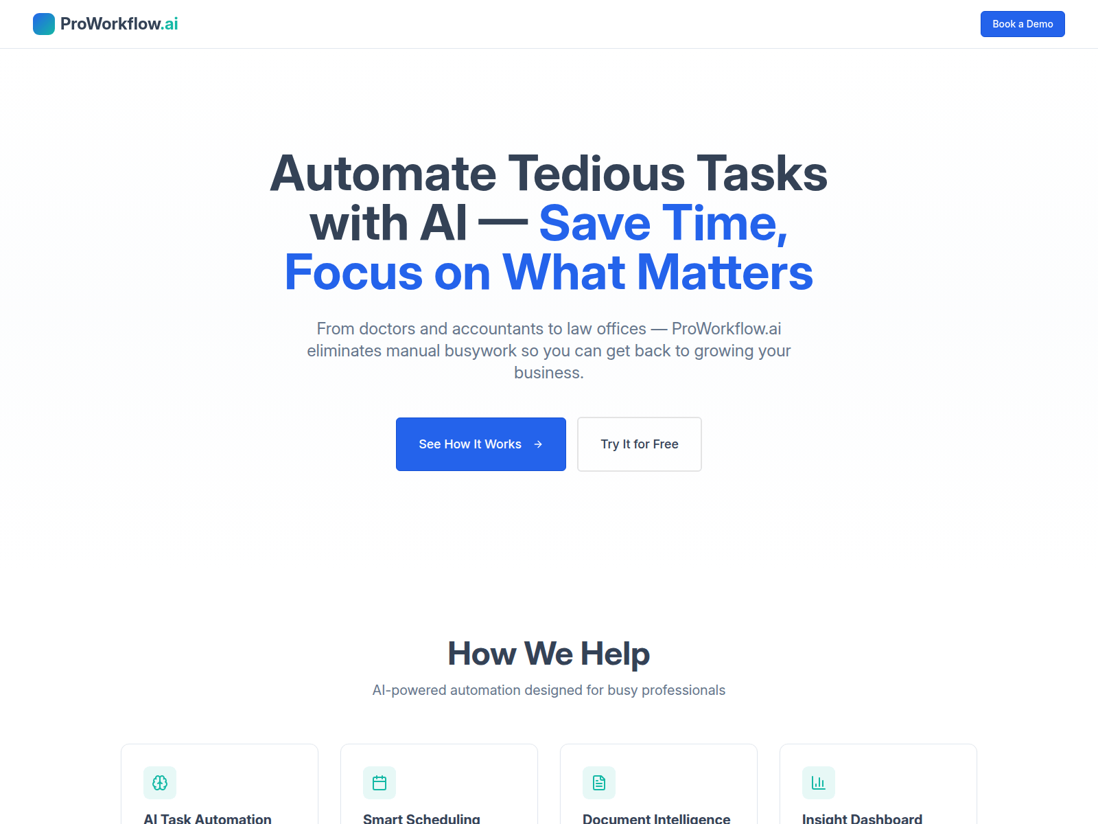Screenshot of proworkflow.ai