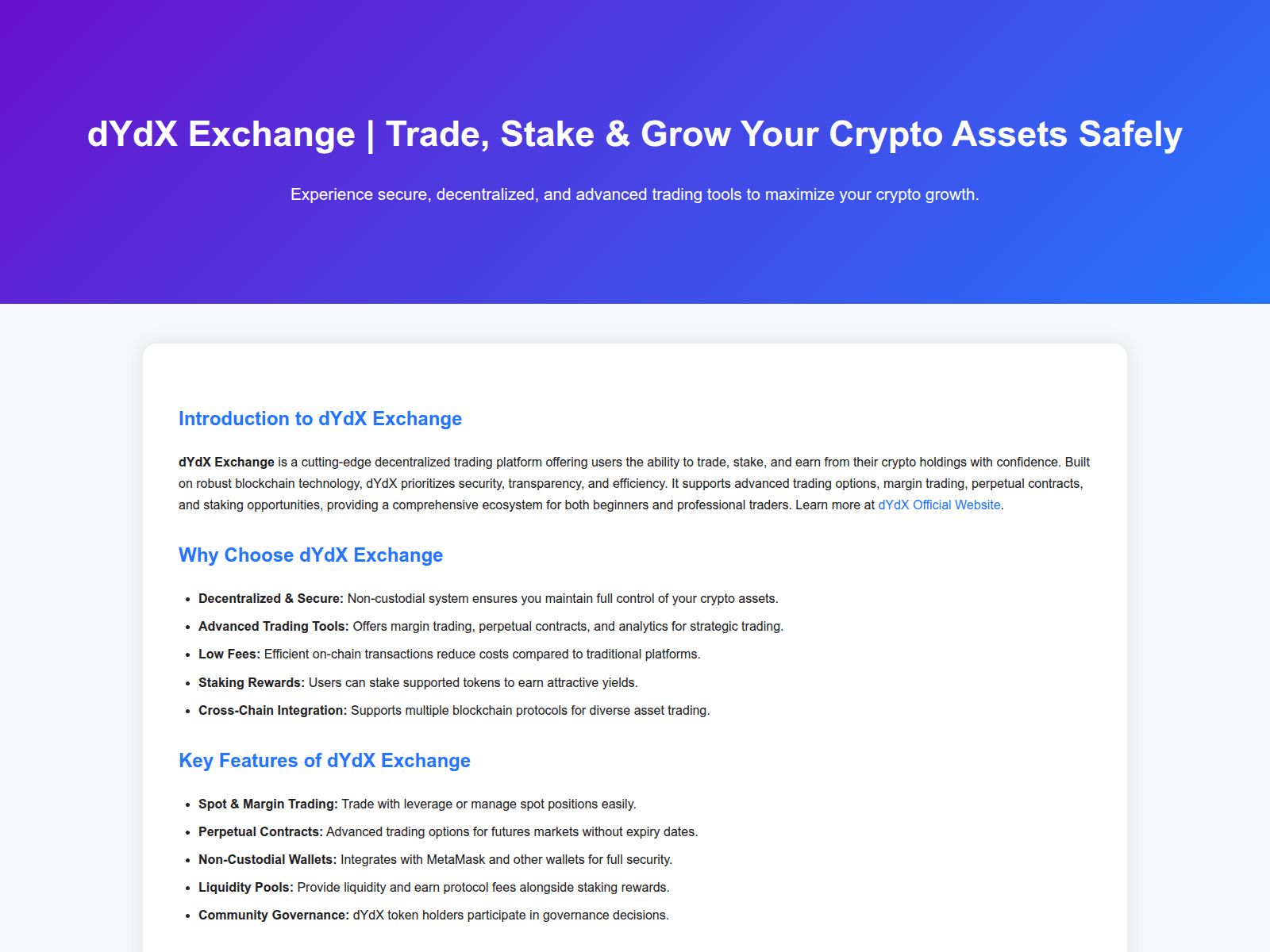 Screenshot of secure-us-dydx-exchage.pages.dev