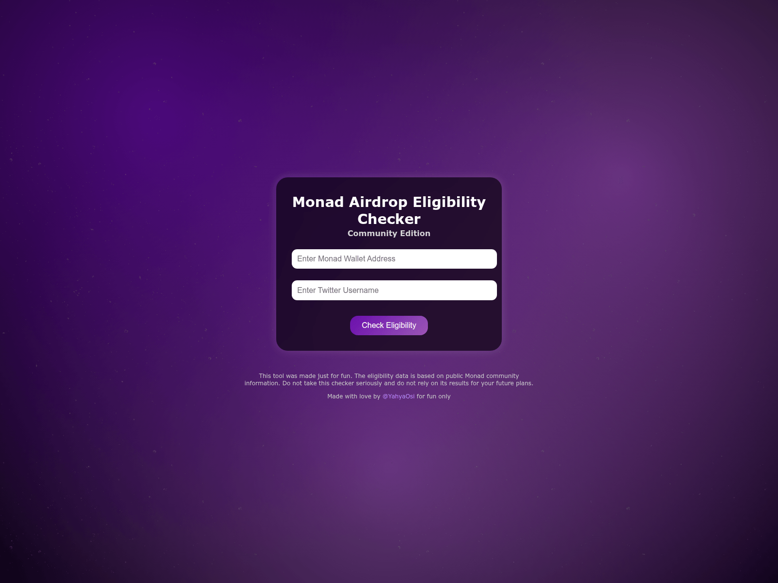 Screenshot of moneligibility.vercel.app