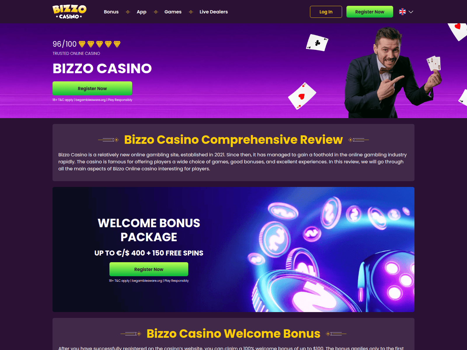 Screenshot of bizzocasino.co.com