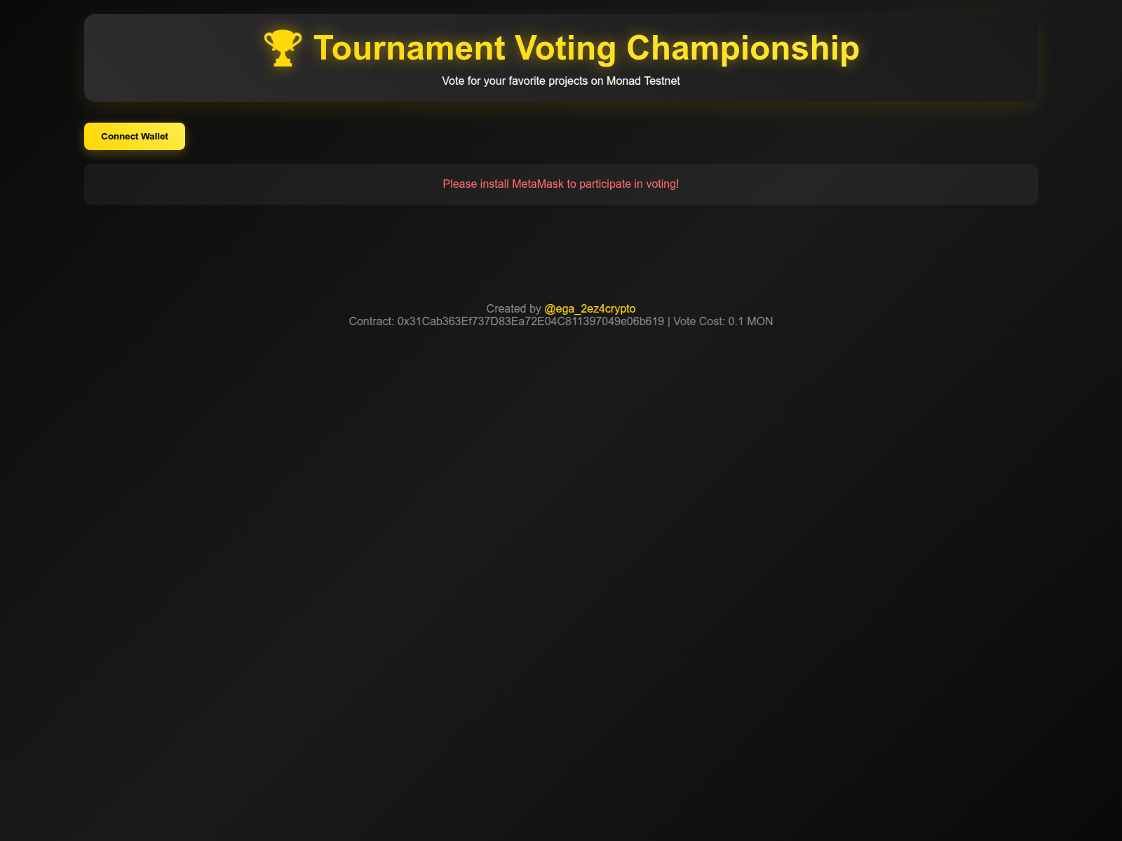 Screenshot of monad-vote-competition.pages.dev