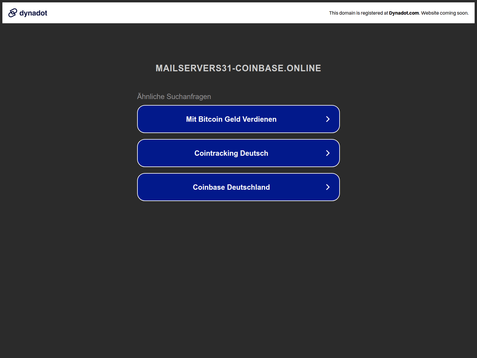 Screenshot of mailservers31-coinbase.online