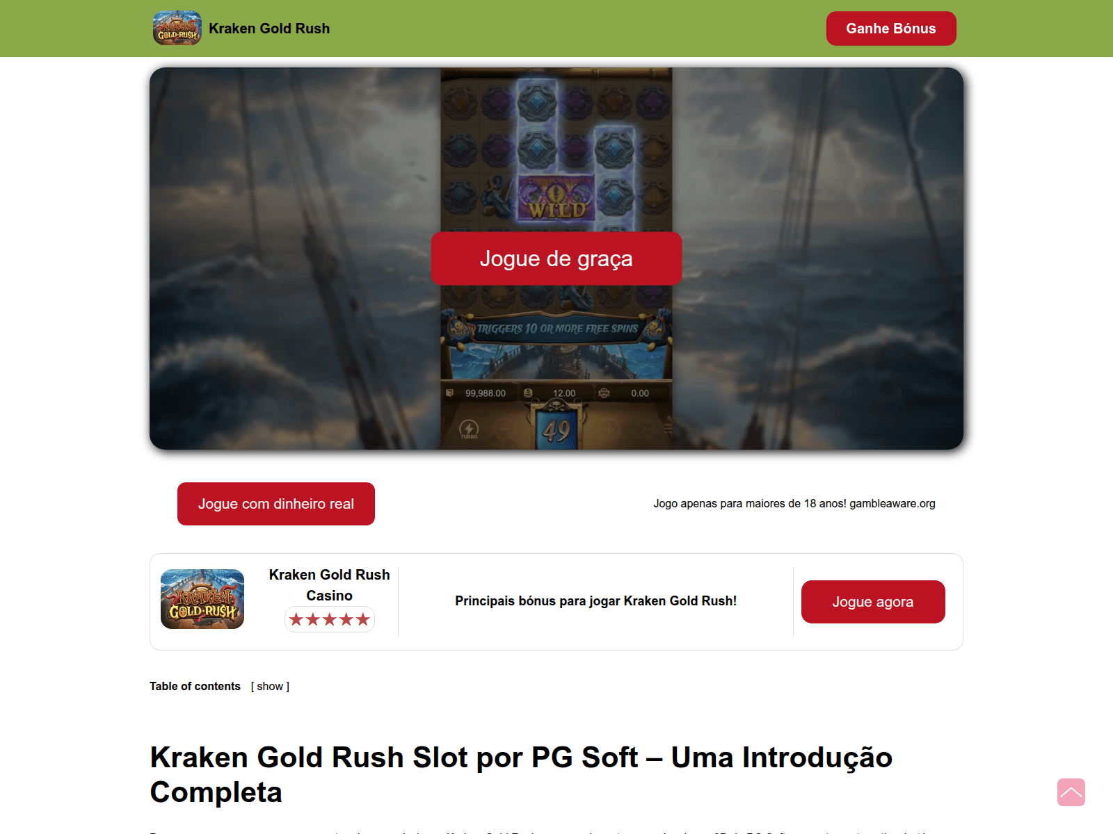 Screenshot of kraken-gold-rush.net