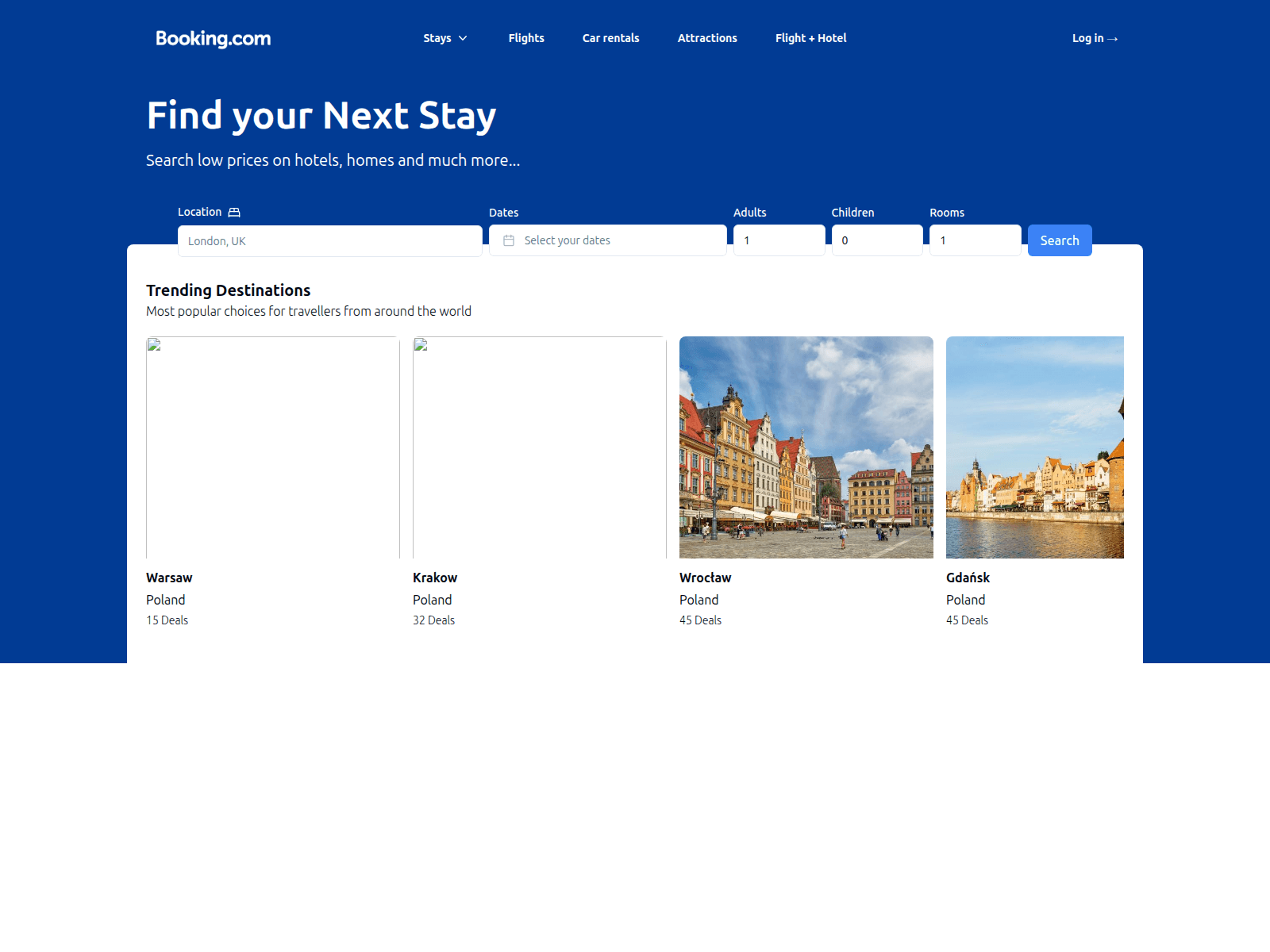 Screenshot of booking-clone-neon.vercel.app